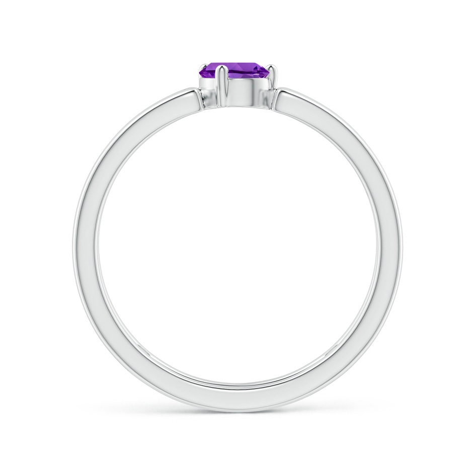 6x4mm AAA Tilted Pear Amethyst Solitaire Parallel Split Shank Ring in White Gold side-1