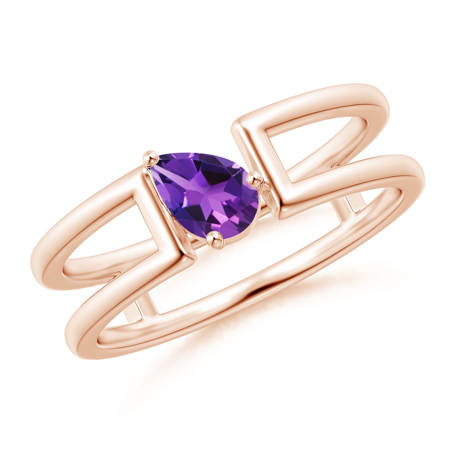 AAAA - Amethyst / 0.33 CT / 14 KT Rose Gold