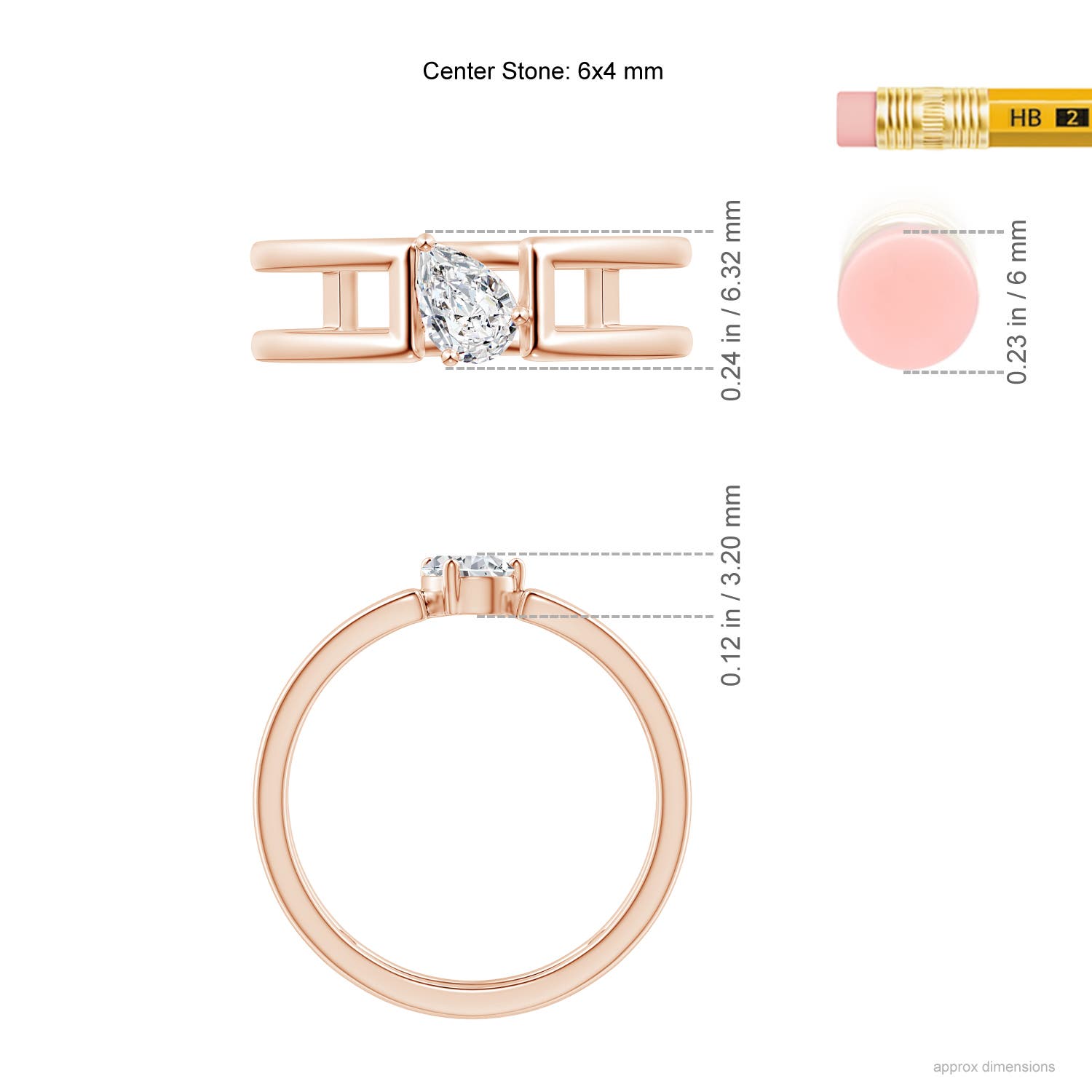 H, SI2 / 0.4 CT / 14 KT Rose Gold