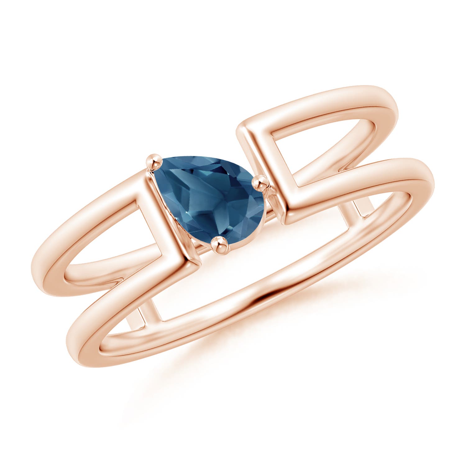 A - London Blue Topaz / 0.48 CT / 14 KT Rose Gold