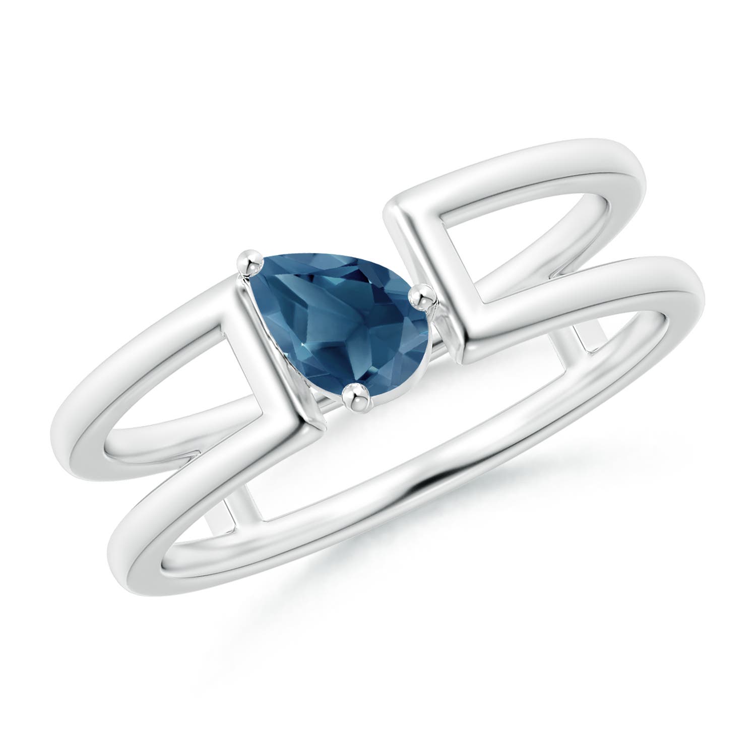 A - London Blue Topaz / 0.48 CT / 14 KT White Gold