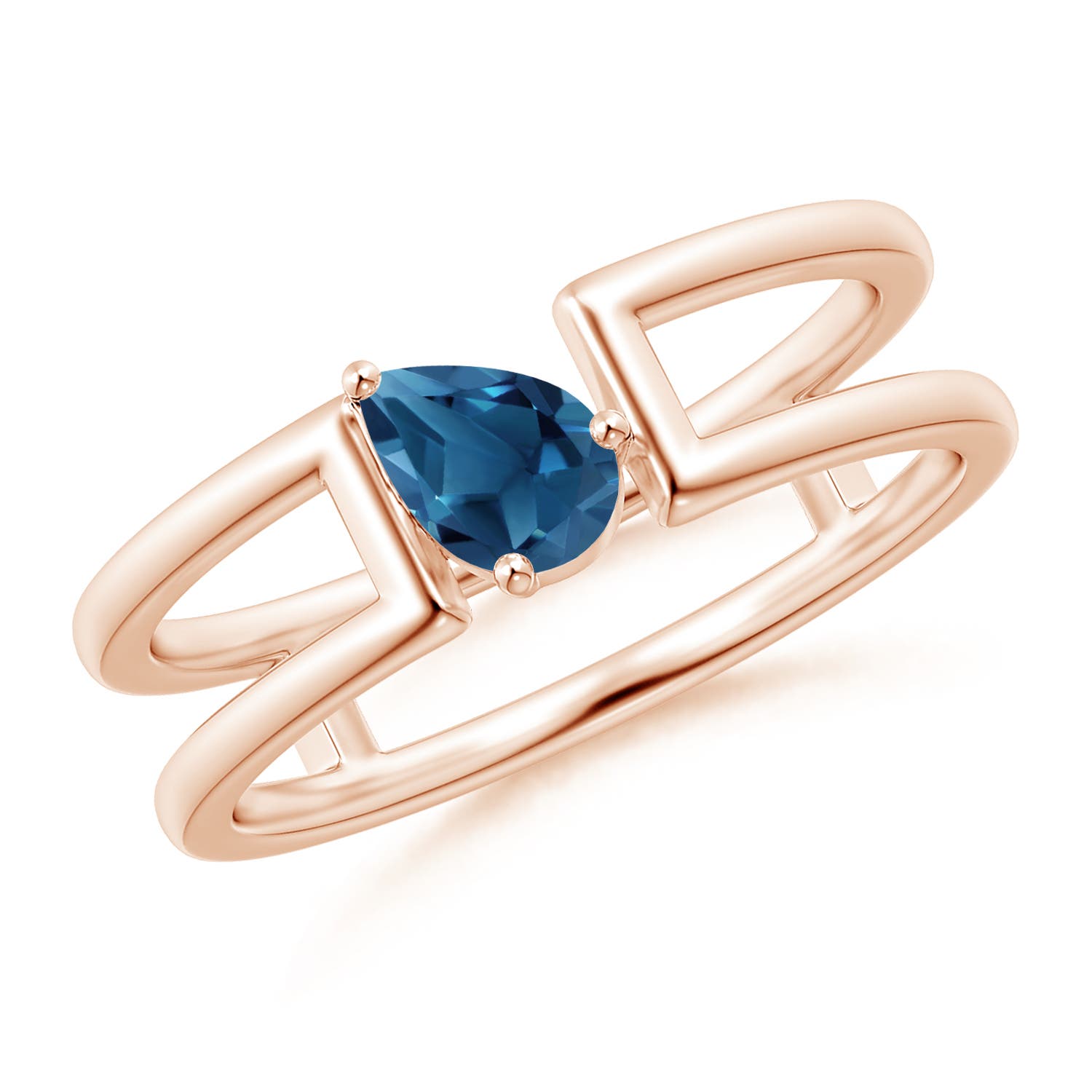 AA - London Blue Topaz / 0.48 CT / 14 KT Rose Gold