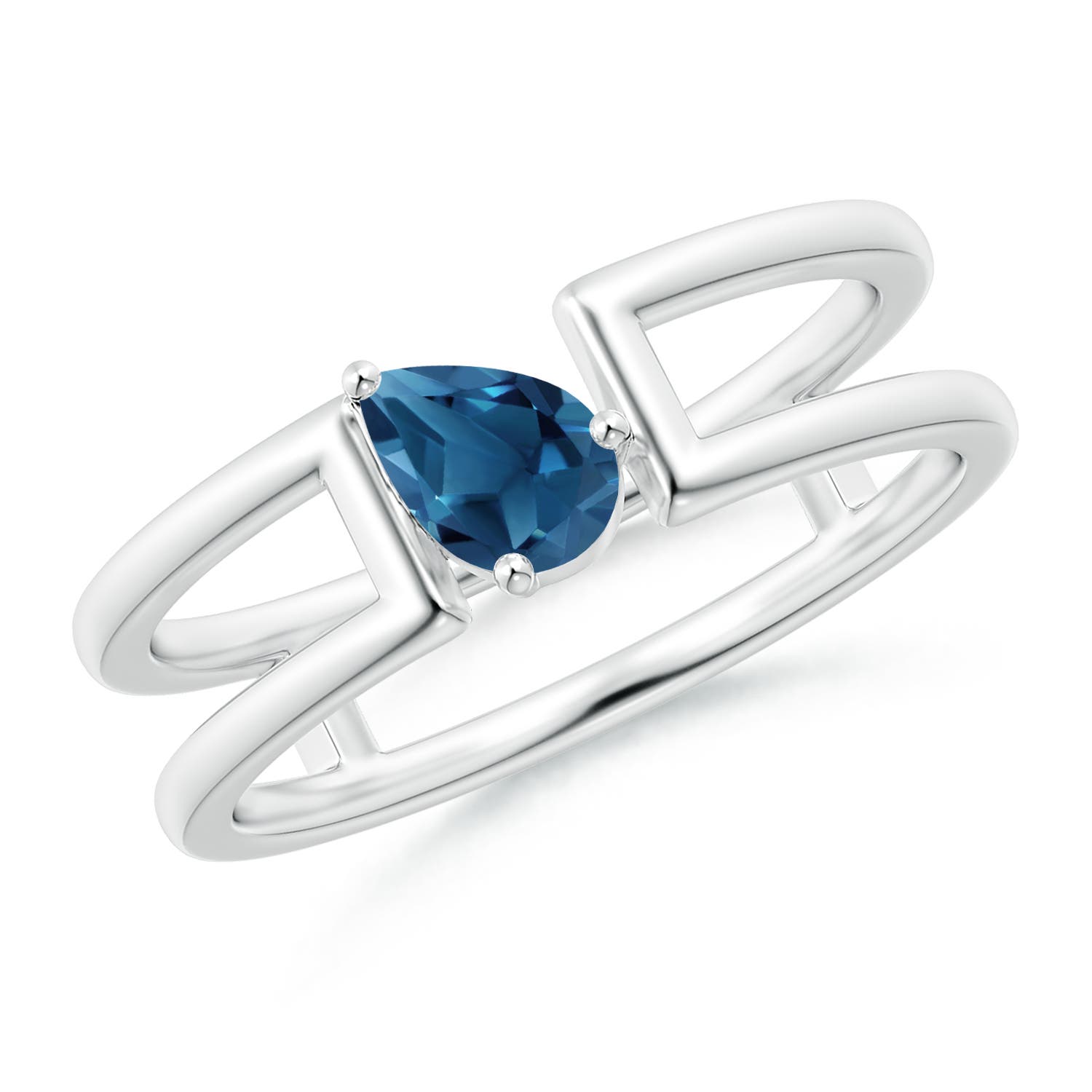 AA - London Blue Topaz / 0.48 CT / 14 KT White Gold