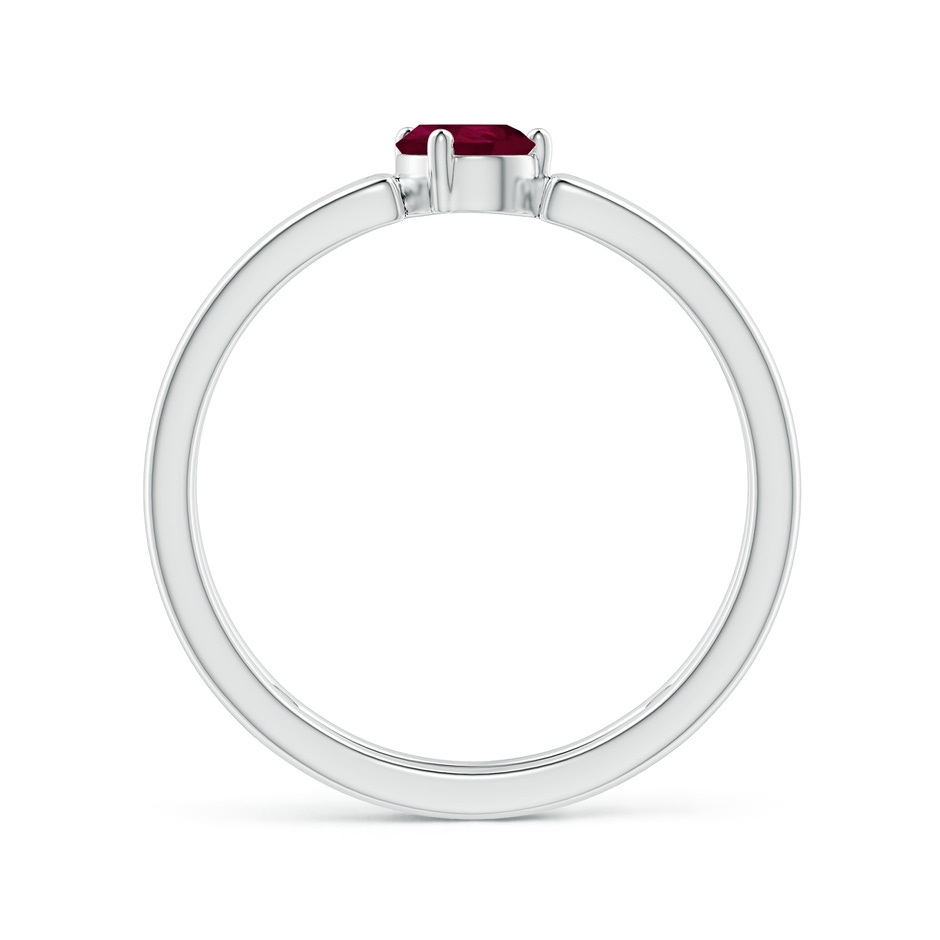 6x4mm A Tilted Pear Ruby Solitaire Parallel Split Shank Ring in P950 Platinum side-1