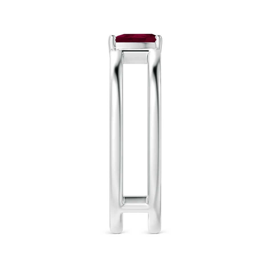 6x4mm A Tilted Pear Ruby Solitaire Parallel Split Shank Ring in P950 Platinum side-2