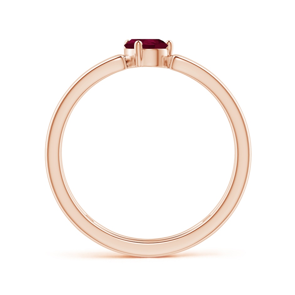 6x4mm A Tilted Pear Ruby Solitaire Parallel Split Shank Ring in Rose Gold side-1