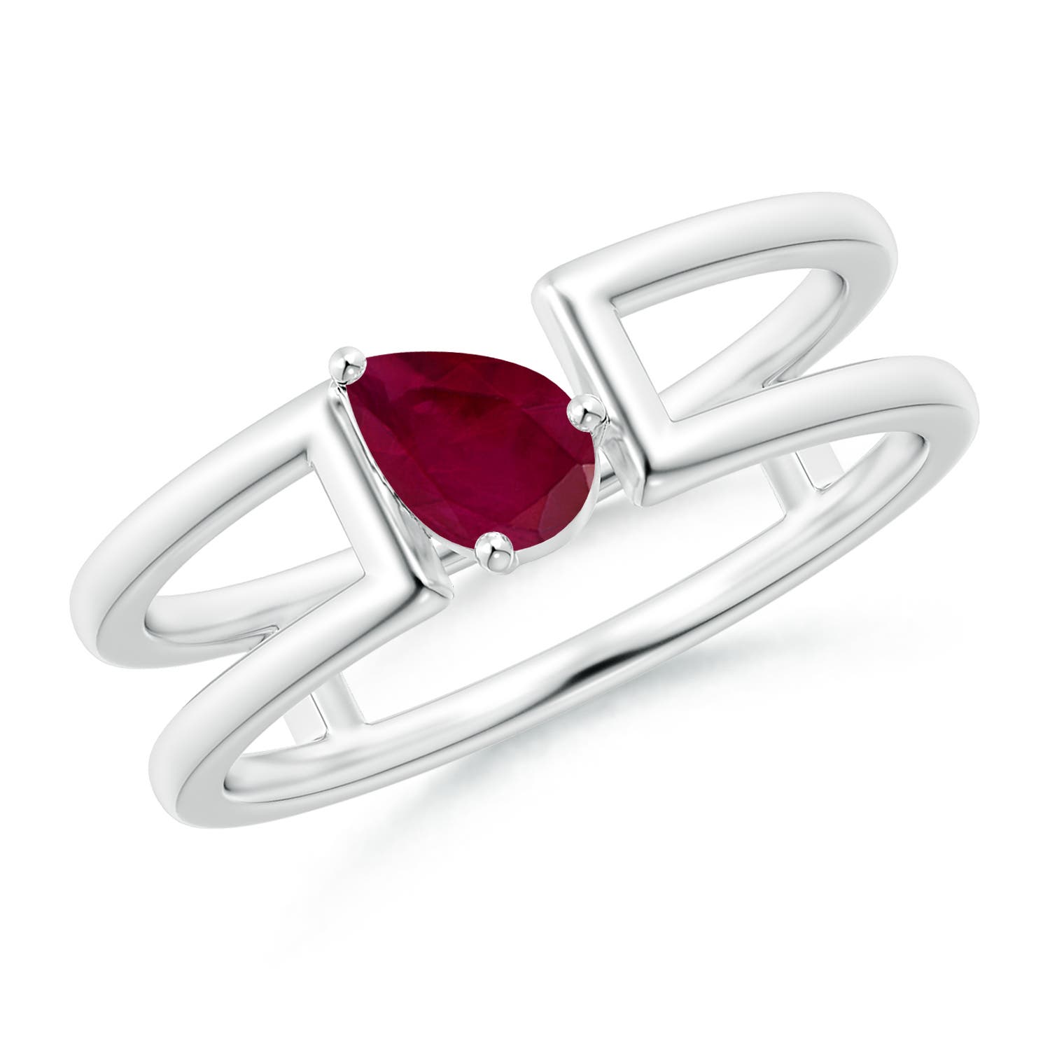 A - Ruby / 0.4 CT / 14 KT White Gold