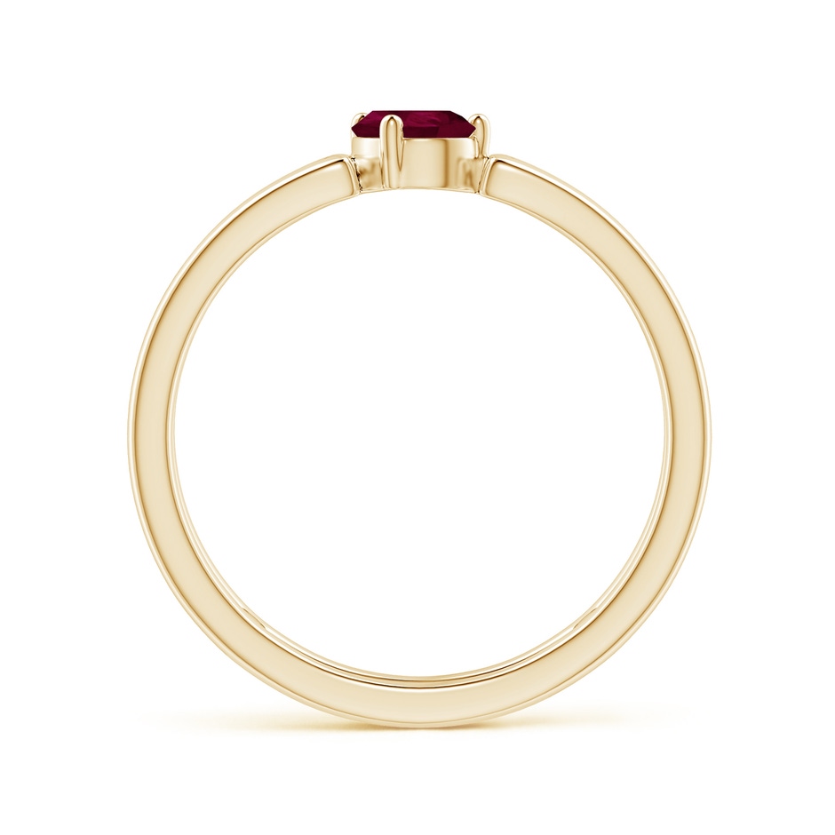 6x4mm A Tilted Pear Ruby Solitaire Parallel Split Shank Ring in Yellow Gold side-1
