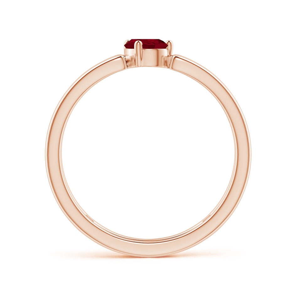 6x4mm AA Tilted Pear Ruby Solitaire Parallel Split Shank Ring in Rose Gold side-1