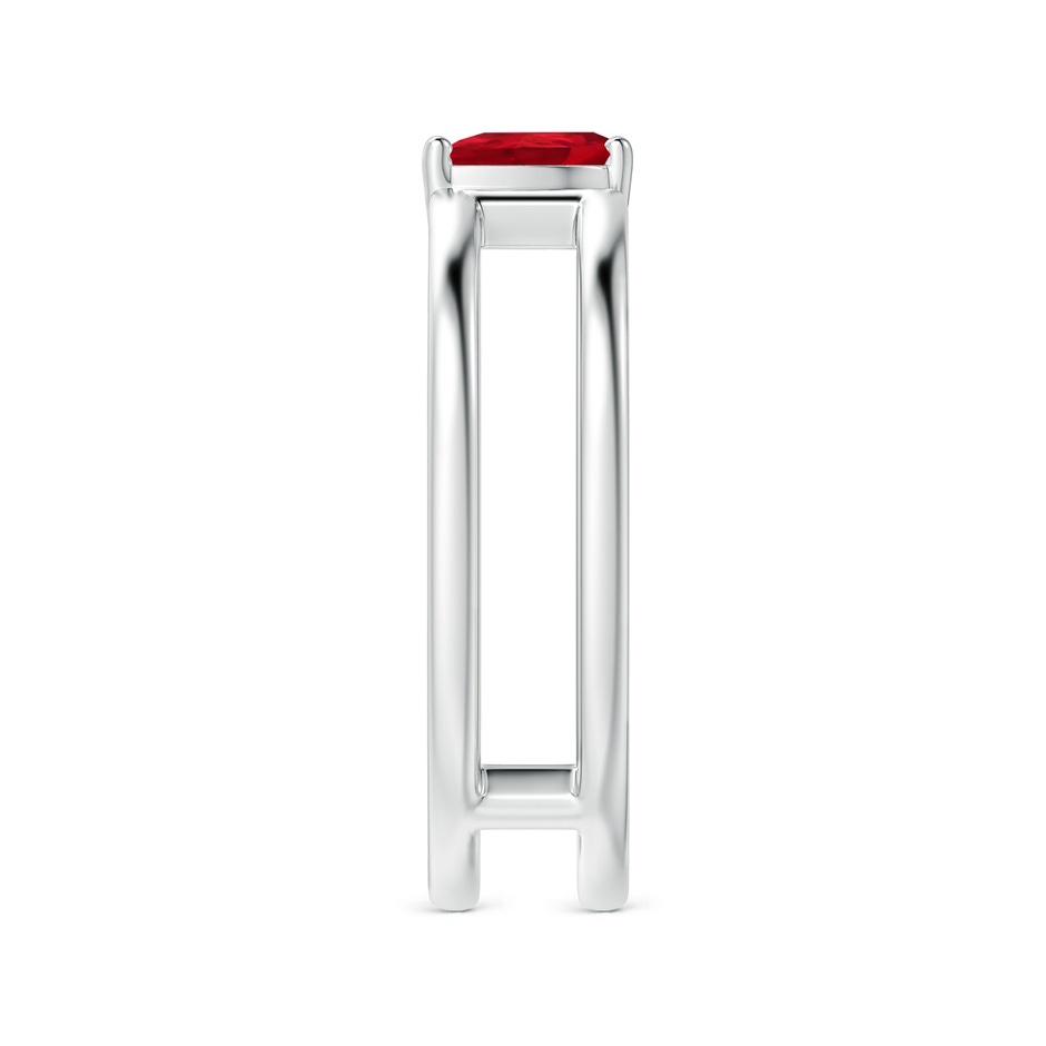6x4mm AAA Tilted Pear Ruby Solitaire Parallel Split Shank Ring in P950 Platinum side-2