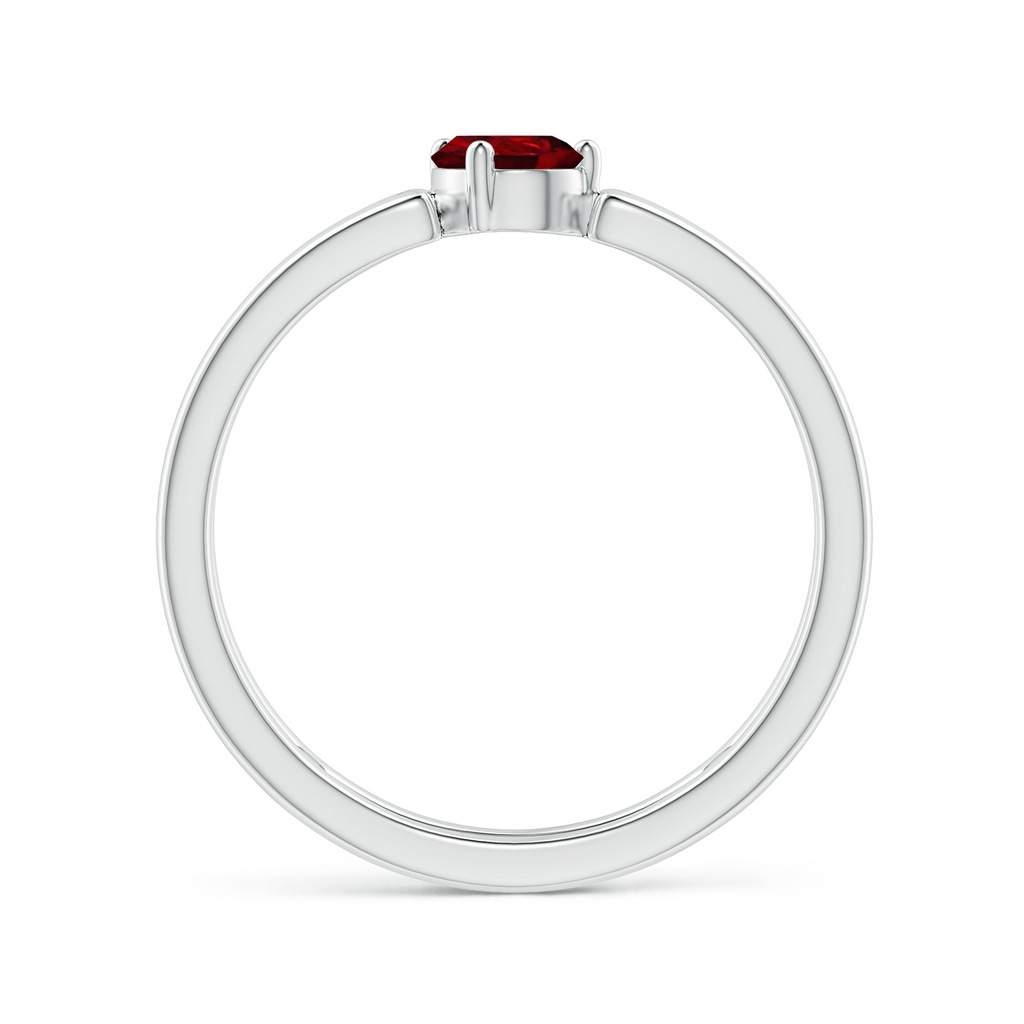 6x4mm AAAA Tilted Pear Ruby Solitaire Parallel Split Shank Ring in White Gold - side_1