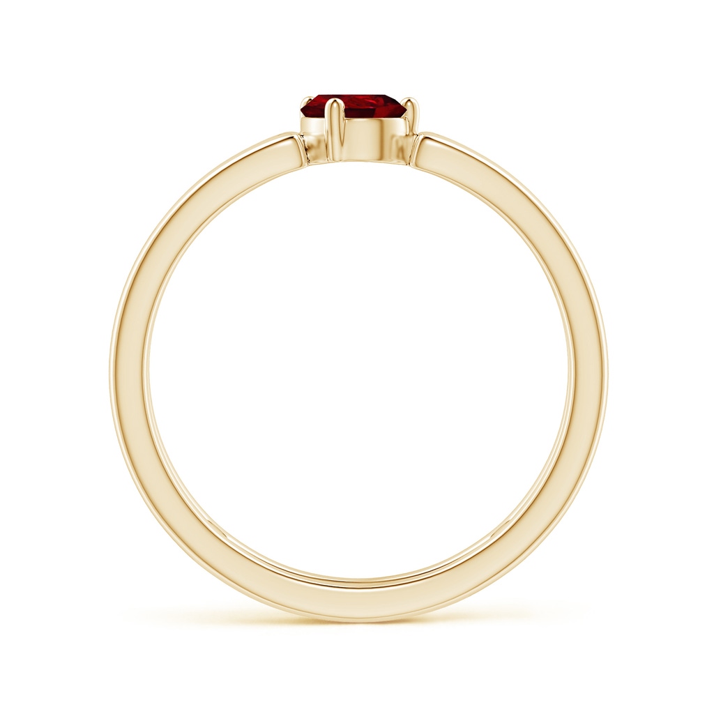 6x4mm AAAA Tilted Pear Ruby Solitaire Parallel Split Shank Ring in Yellow Gold - side_1