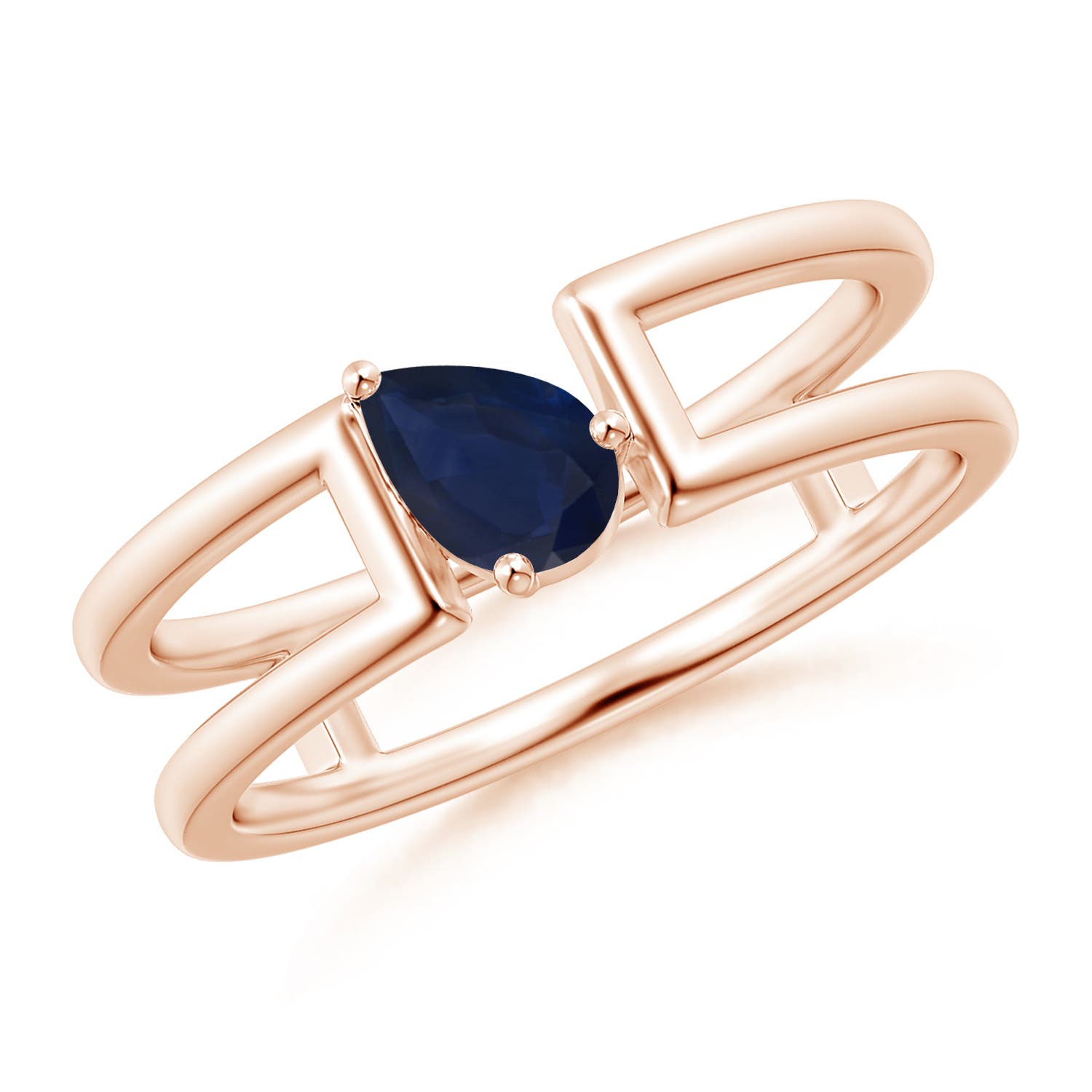 A - Blue Sapphire / 0.4 CT / 14 KT Rose Gold