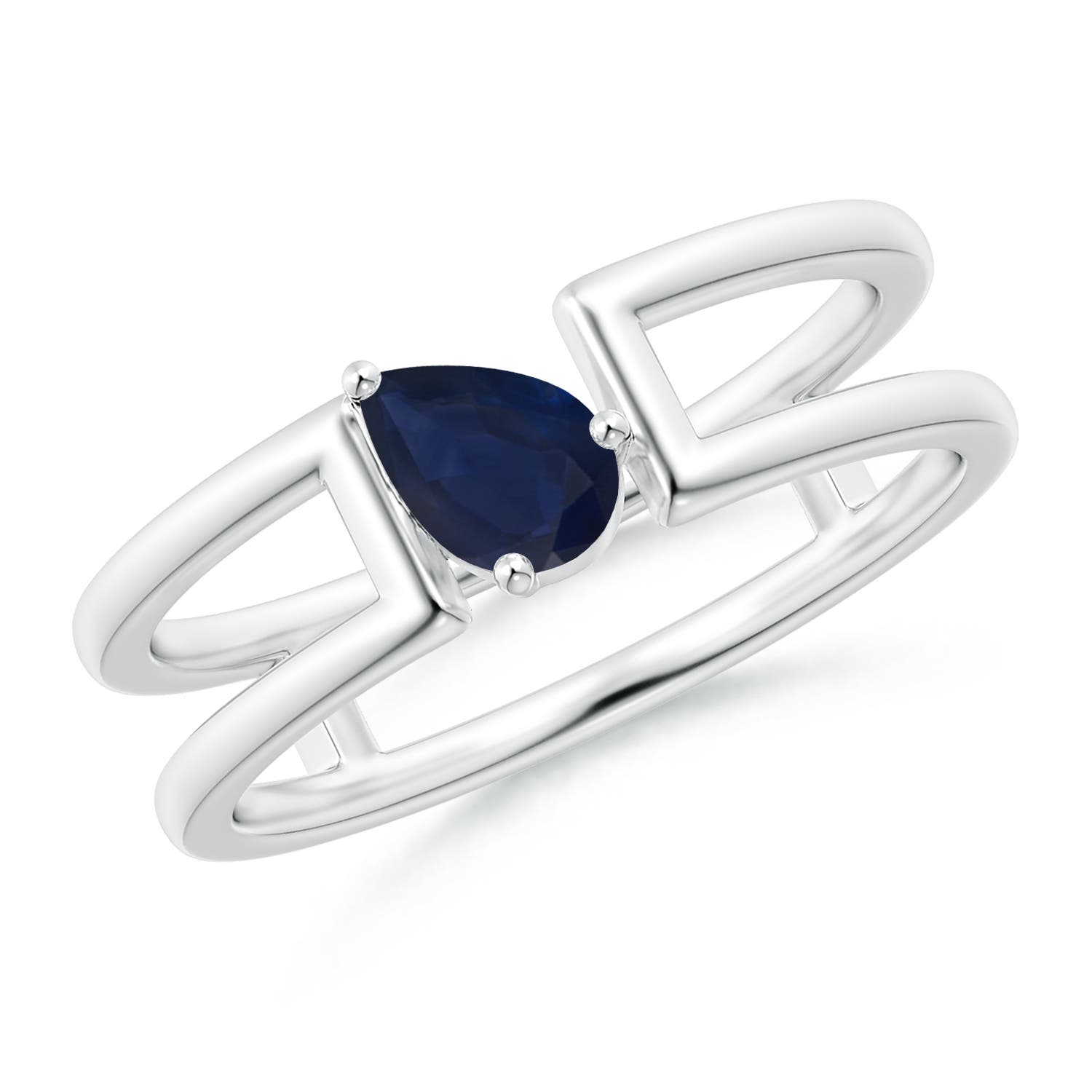 A - Blue Sapphire / 0.4 CT / 14 KT White Gold