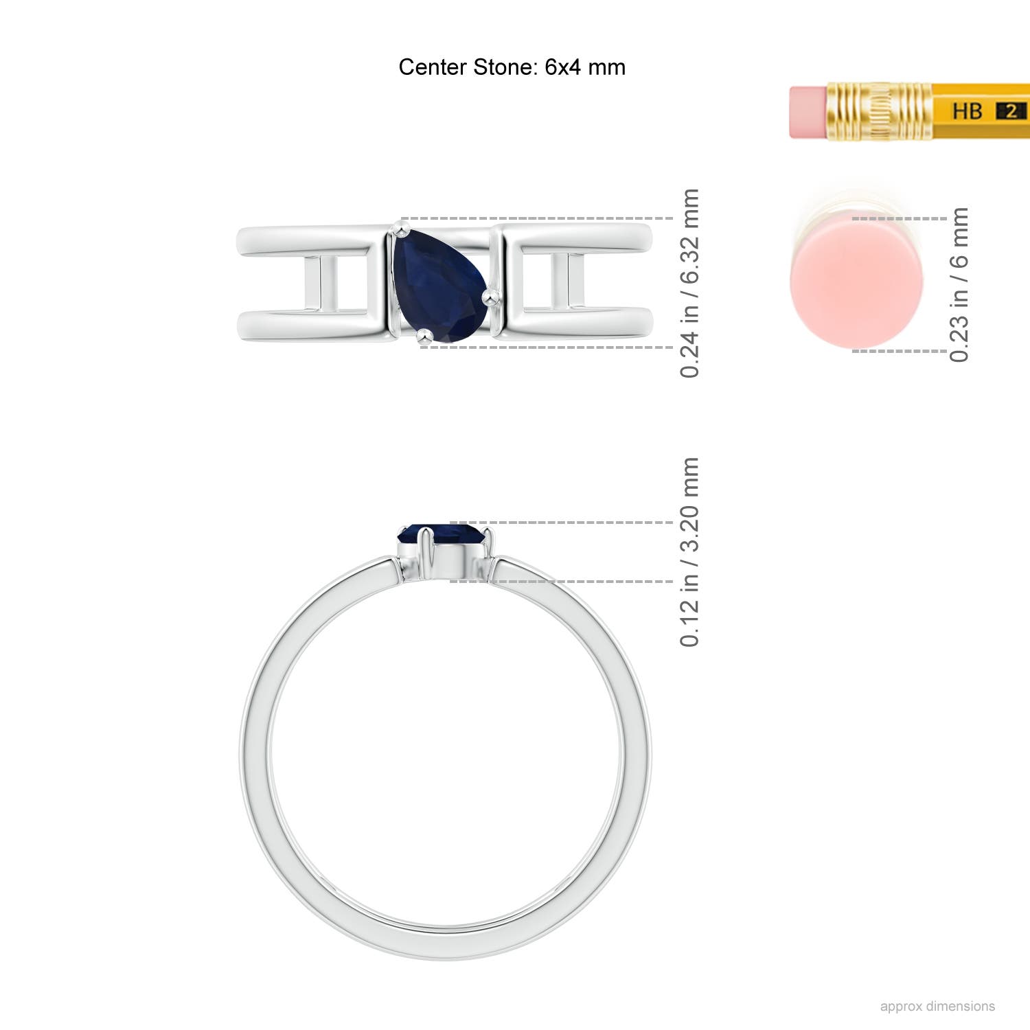 A - Blue Sapphire / 0.4 CT / 14 KT White Gold