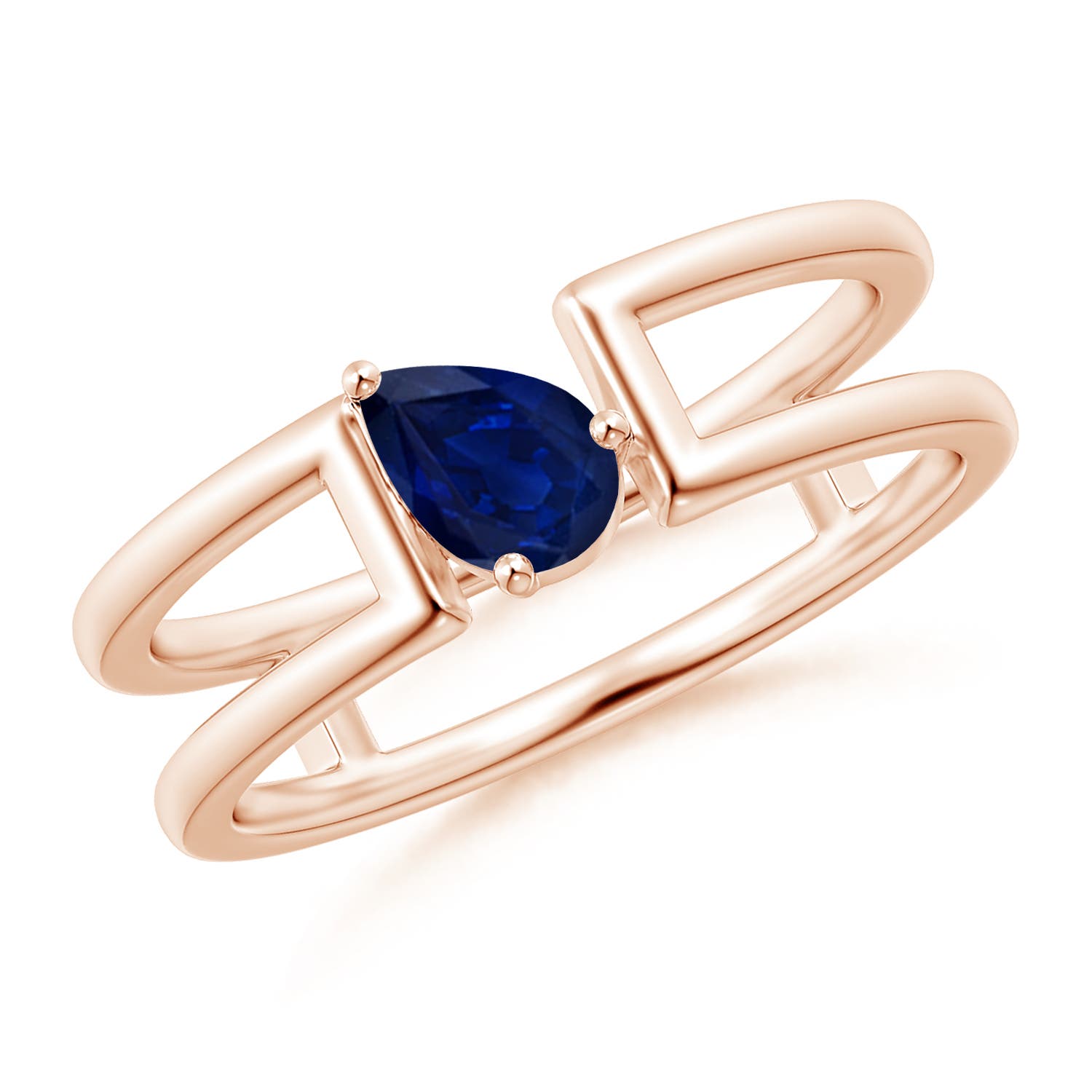 AA - Blue Sapphire / 0.4 CT / 14 KT Rose Gold