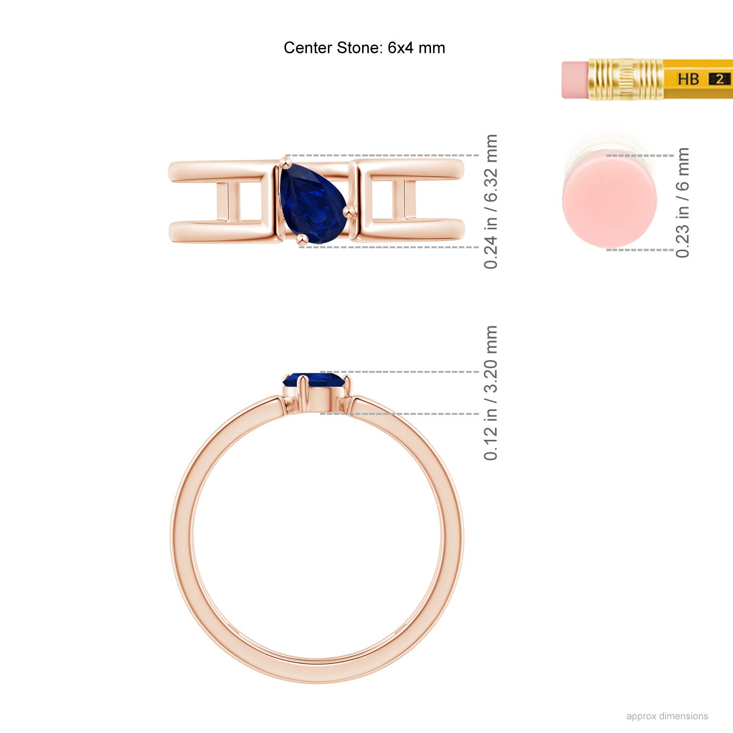 AA - Blue Sapphire / 0.4 CT / 14 KT Rose Gold