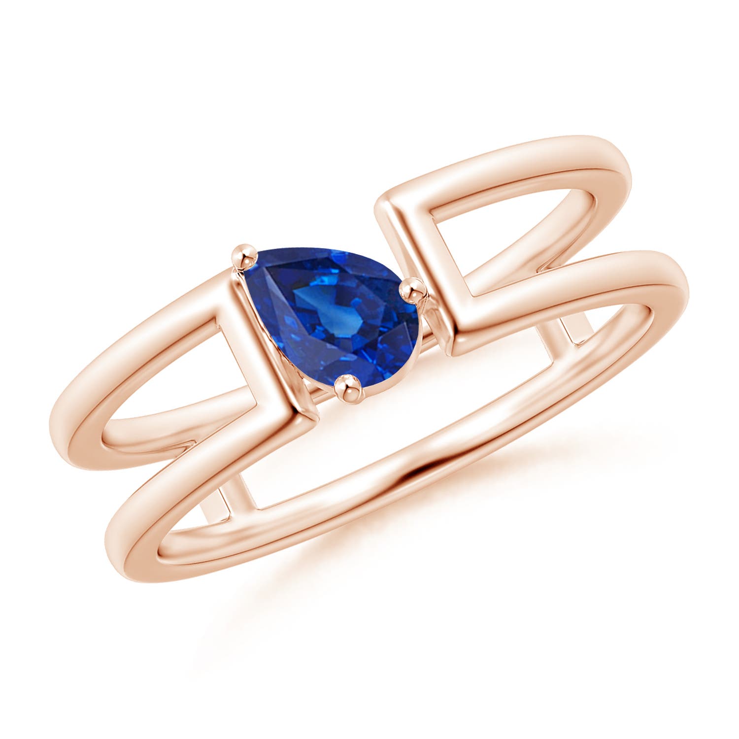 AAA - Blue Sapphire / 0.4 CT / 14 KT Rose Gold