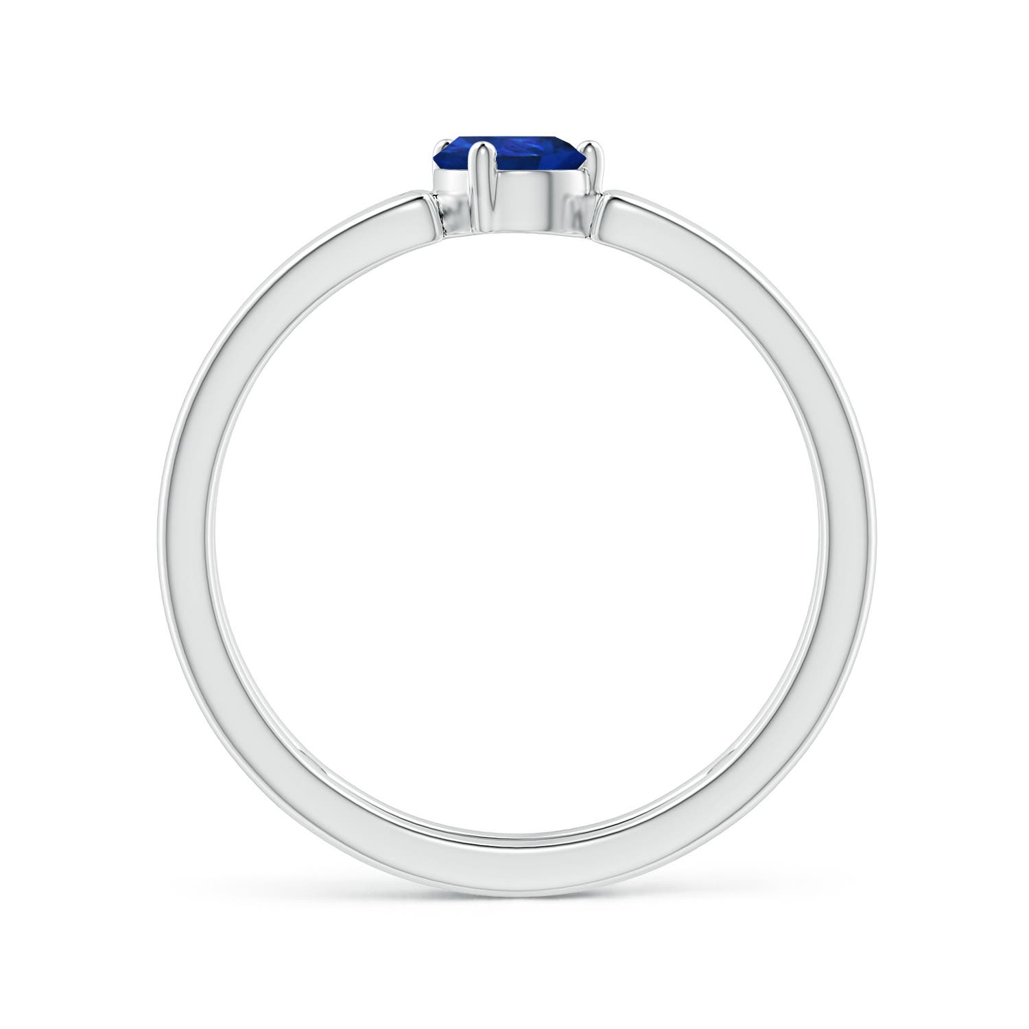 AAA - Blue Sapphire / 0.4 CT / 14 KT White Gold