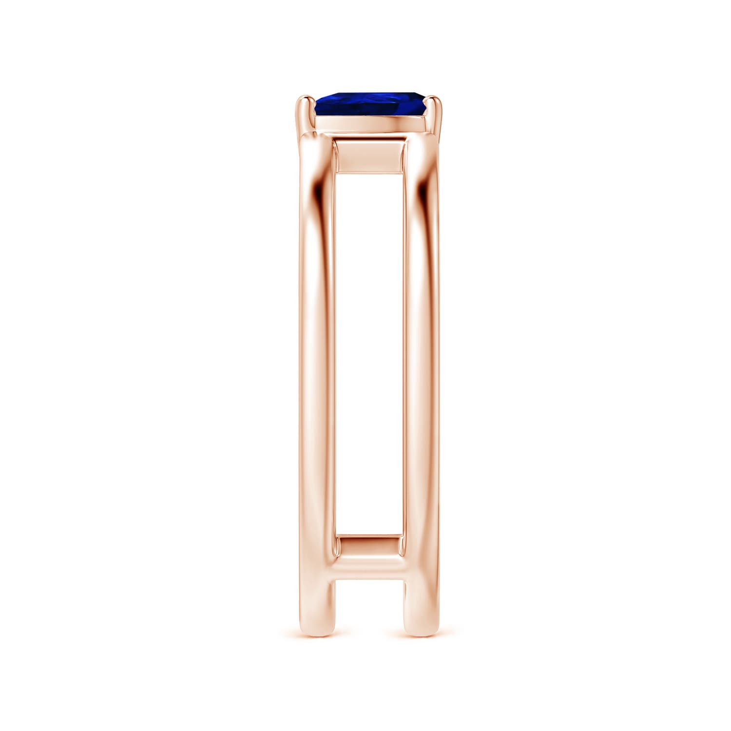 AAAA - Blue Sapphire / 0.4 CT / 14 KT Rose Gold