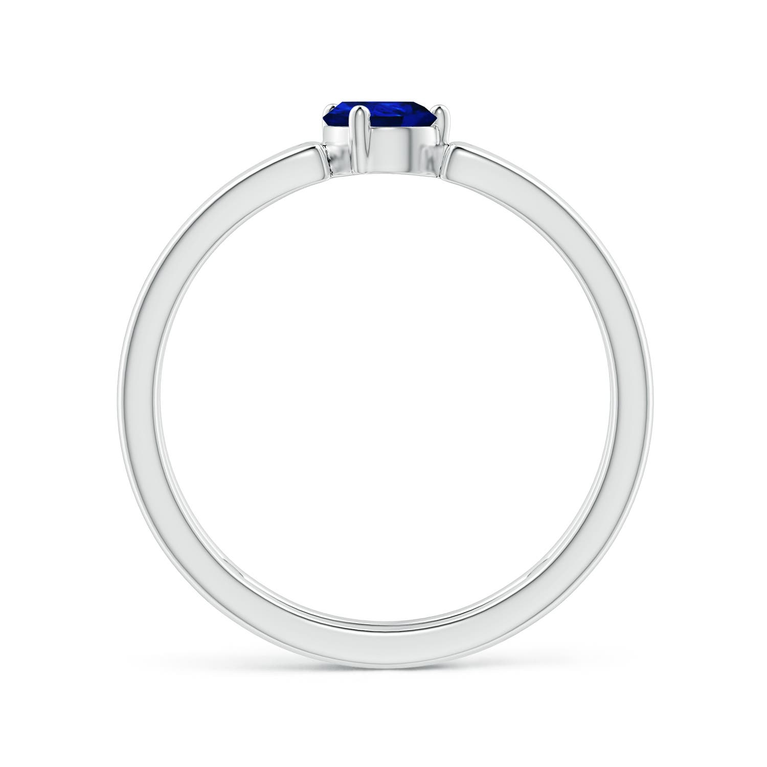 AAAA - Blue Sapphire / 0.4 CT / 14 KT White Gold