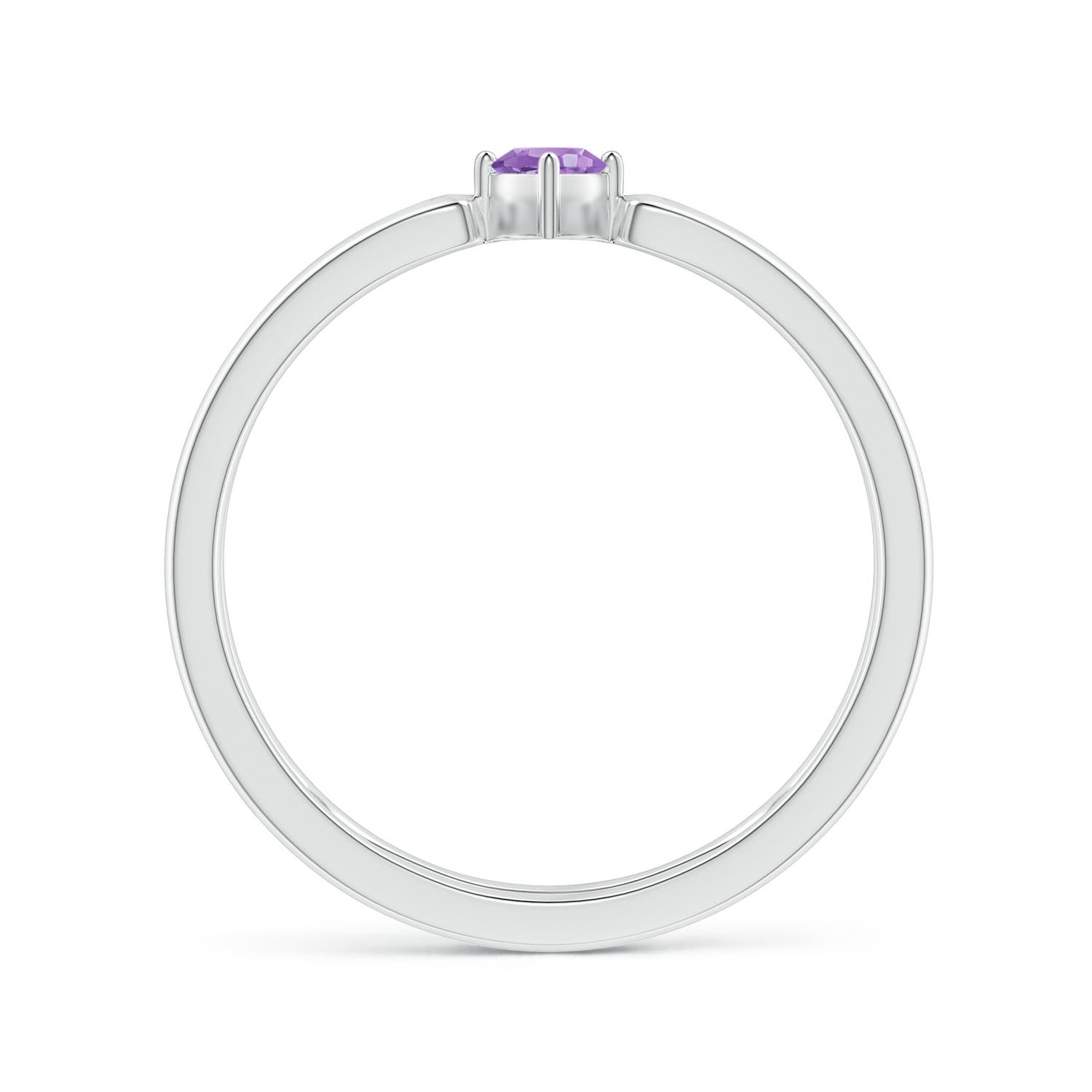 A - Amethyst / 0.13 CT / 14 KT White Gold