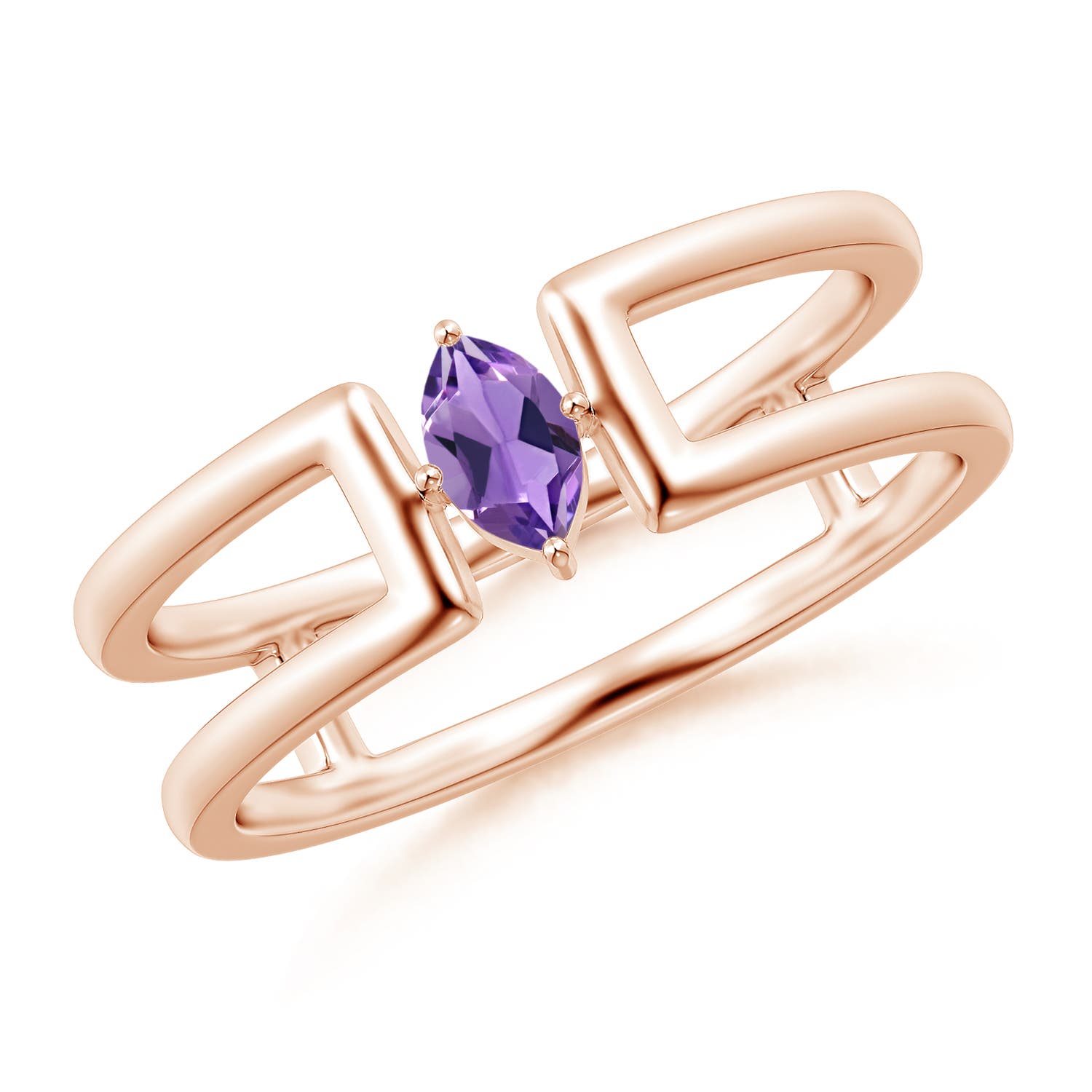 AA - Amethyst / 0.13 CT / 14 KT Rose Gold