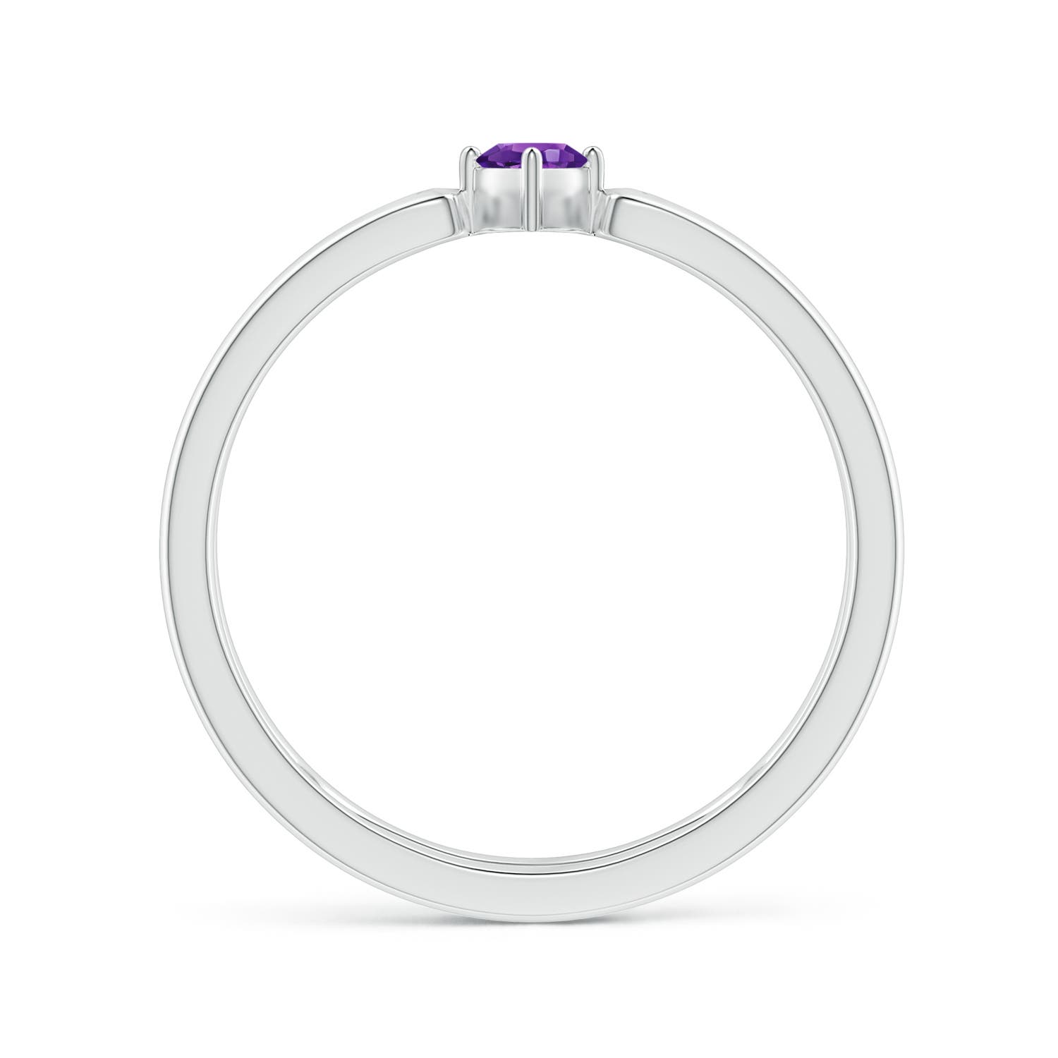 AAAA - Amethyst / 0.13 CT / 14 KT White Gold