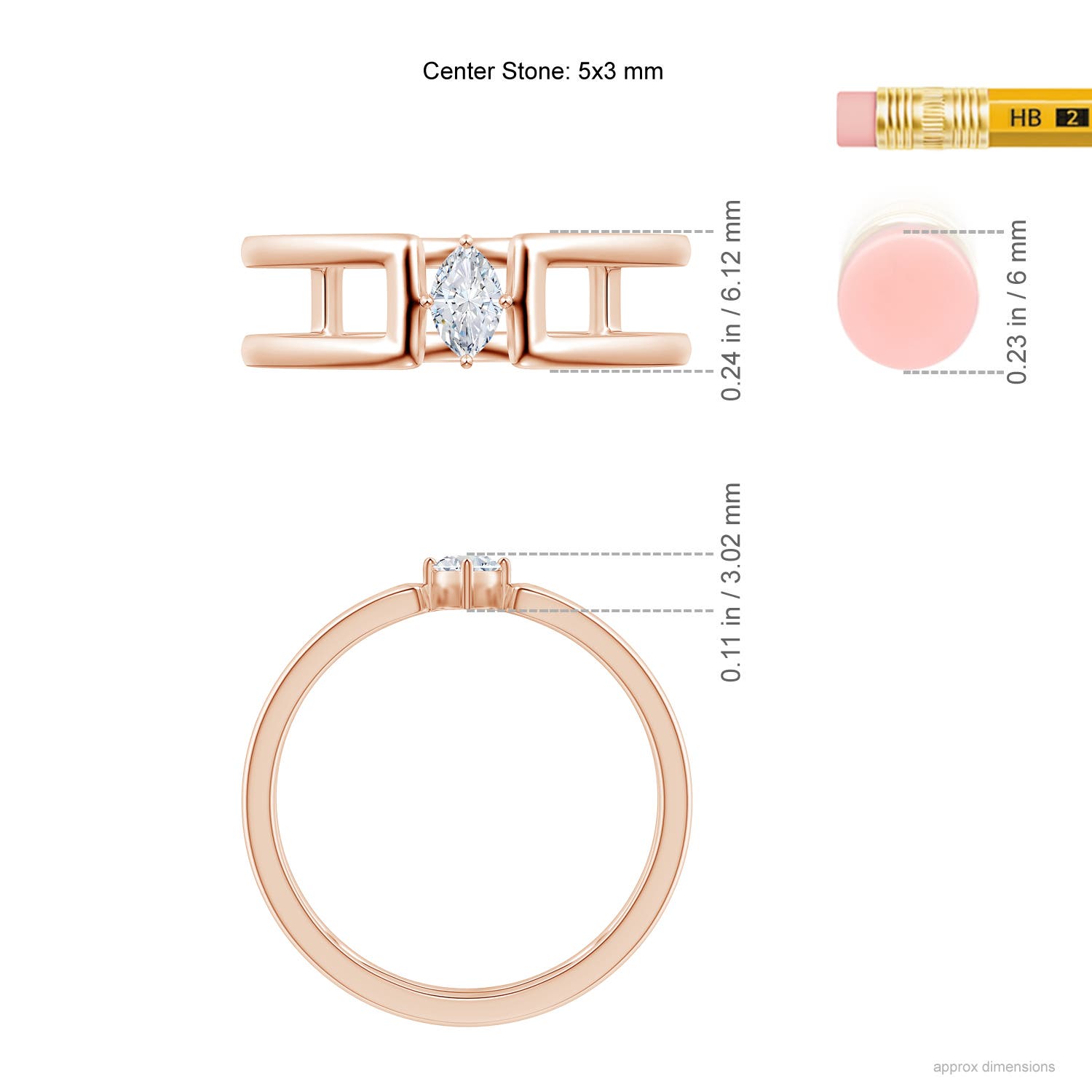 G, VS2 / 0.2 CT / 14 KT Rose Gold