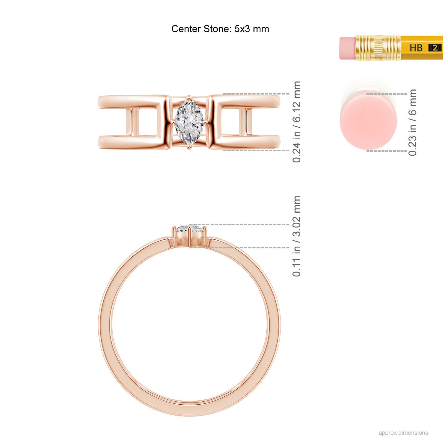 I-J, I1-I2 / 0.2 CT / 14 KT Rose Gold