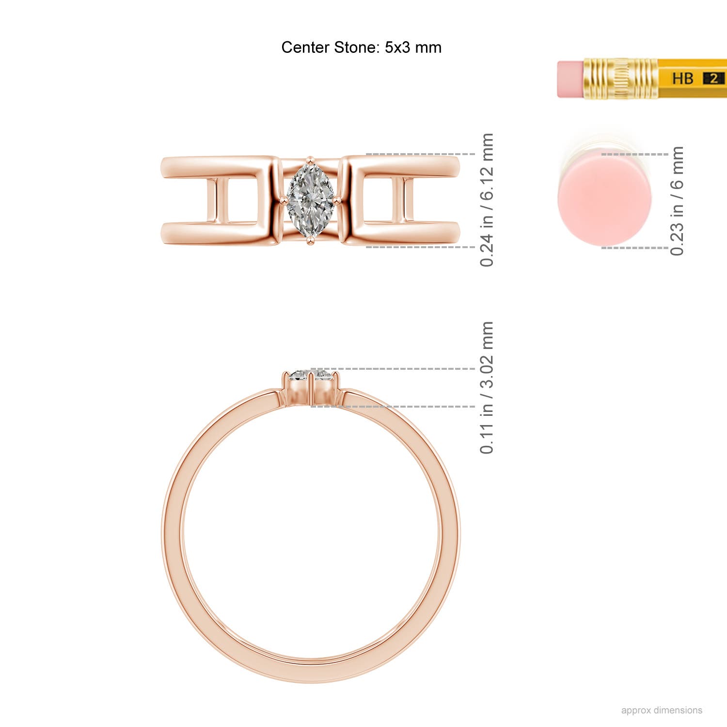 K, I3 / 0.2 CT / 14 KT Rose Gold