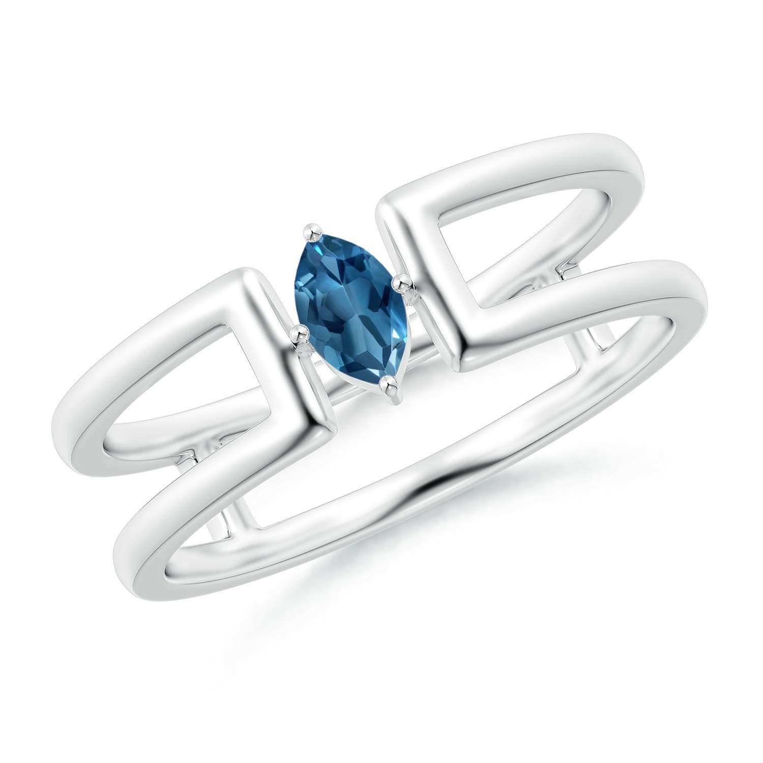 AA - London Blue Topaz / 0.17 CT / 14 KT White Gold