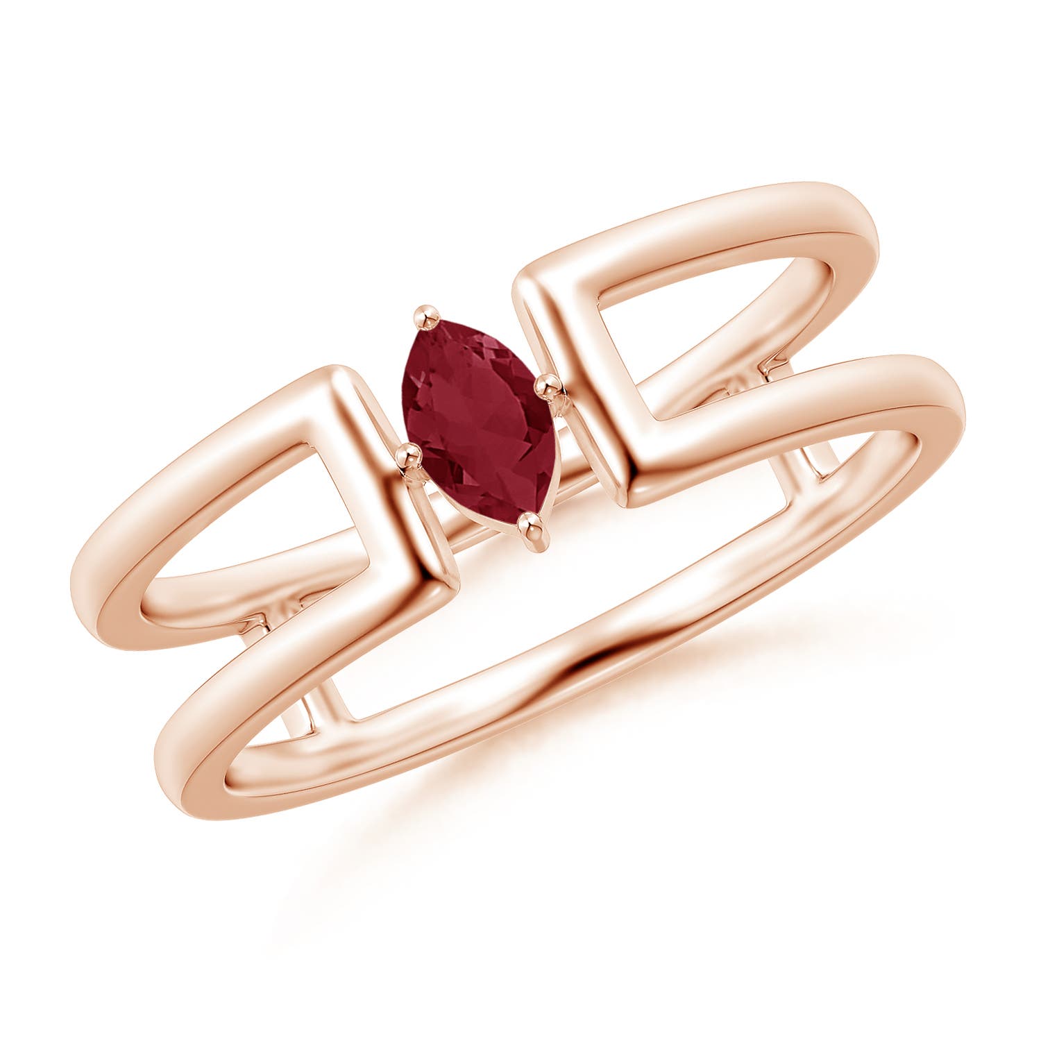 A - Ruby / 0.18 CT / 14 KT Rose Gold