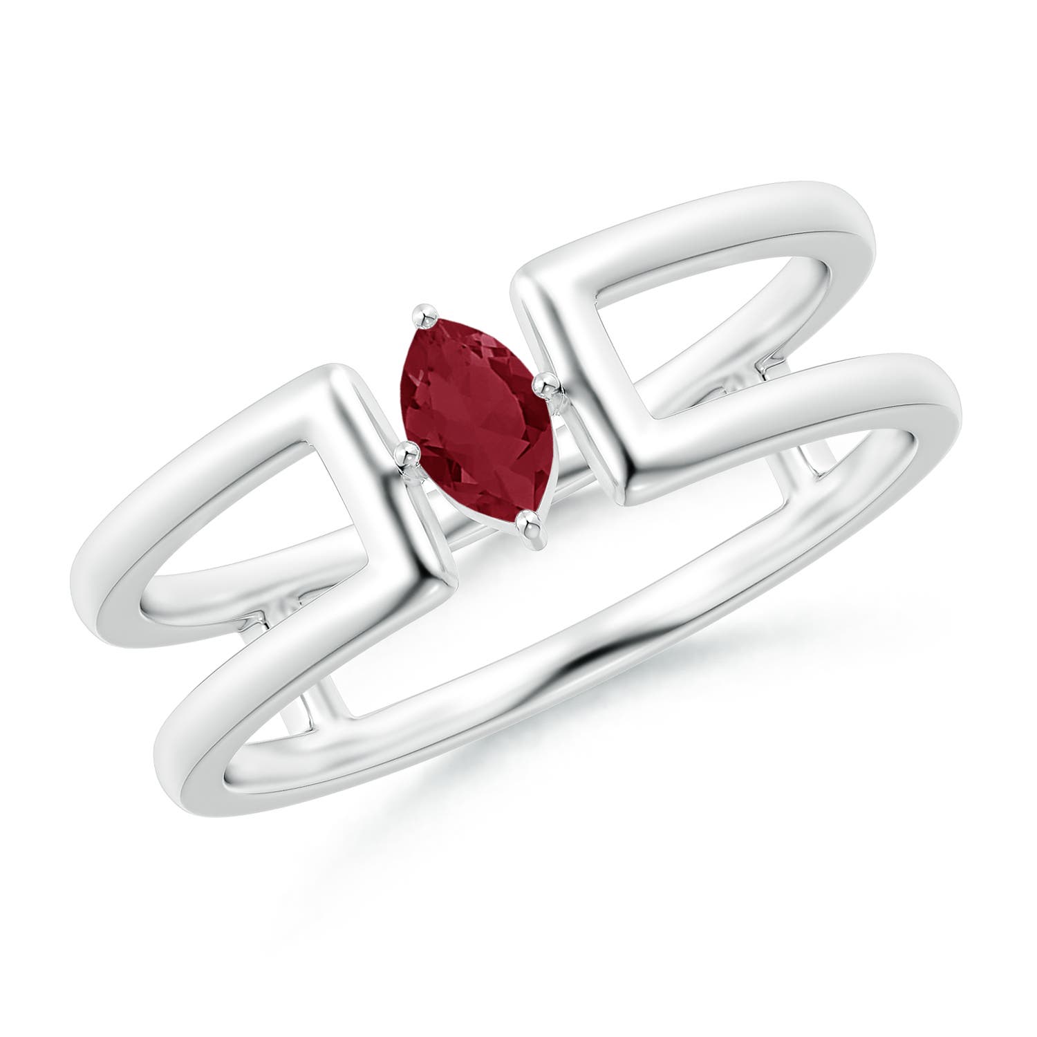 A - Ruby / 0.18 CT / 14 KT White Gold