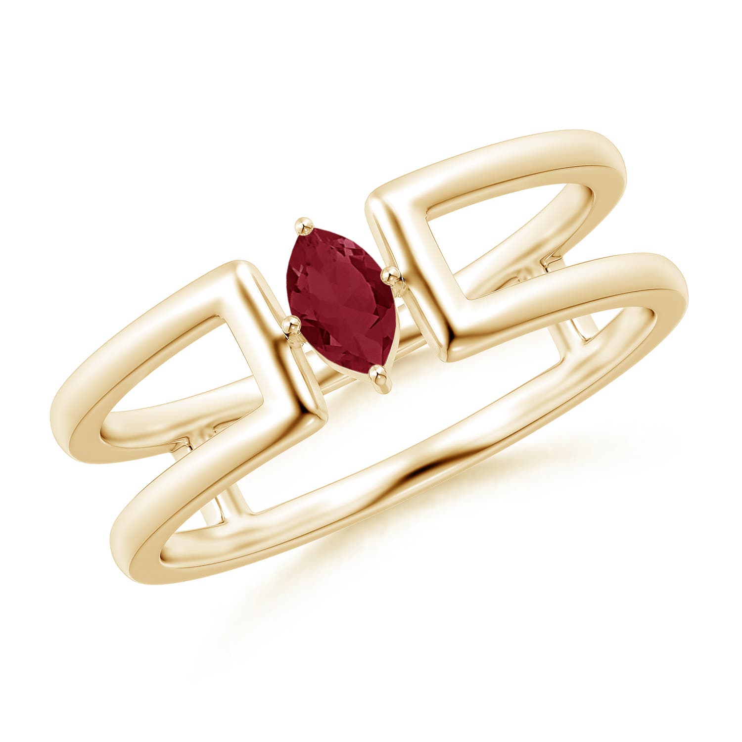 A - Ruby / 0.18 CT / 14 KT Yellow Gold