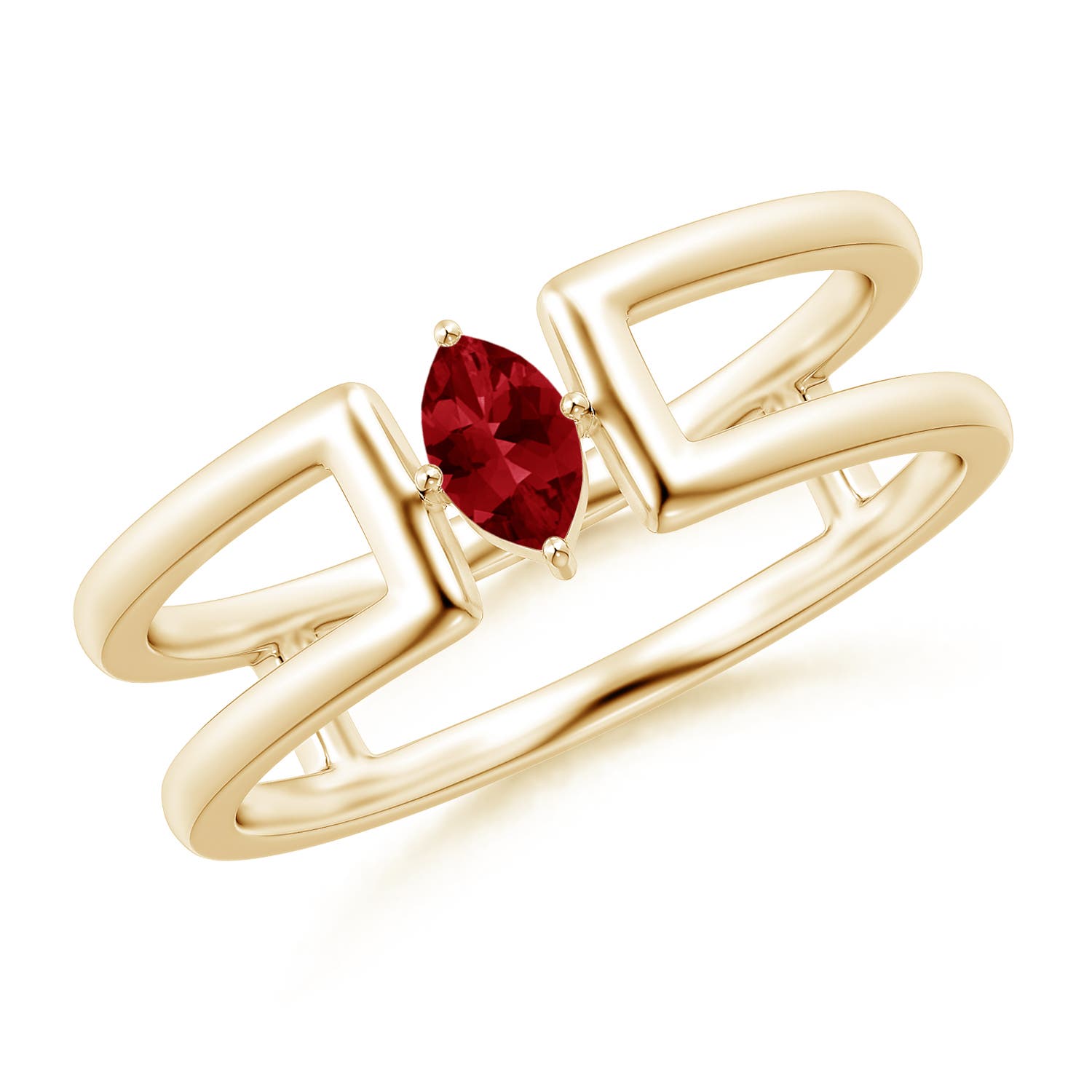 AAAA - Ruby / 0.18 CT / 14 KT Yellow Gold