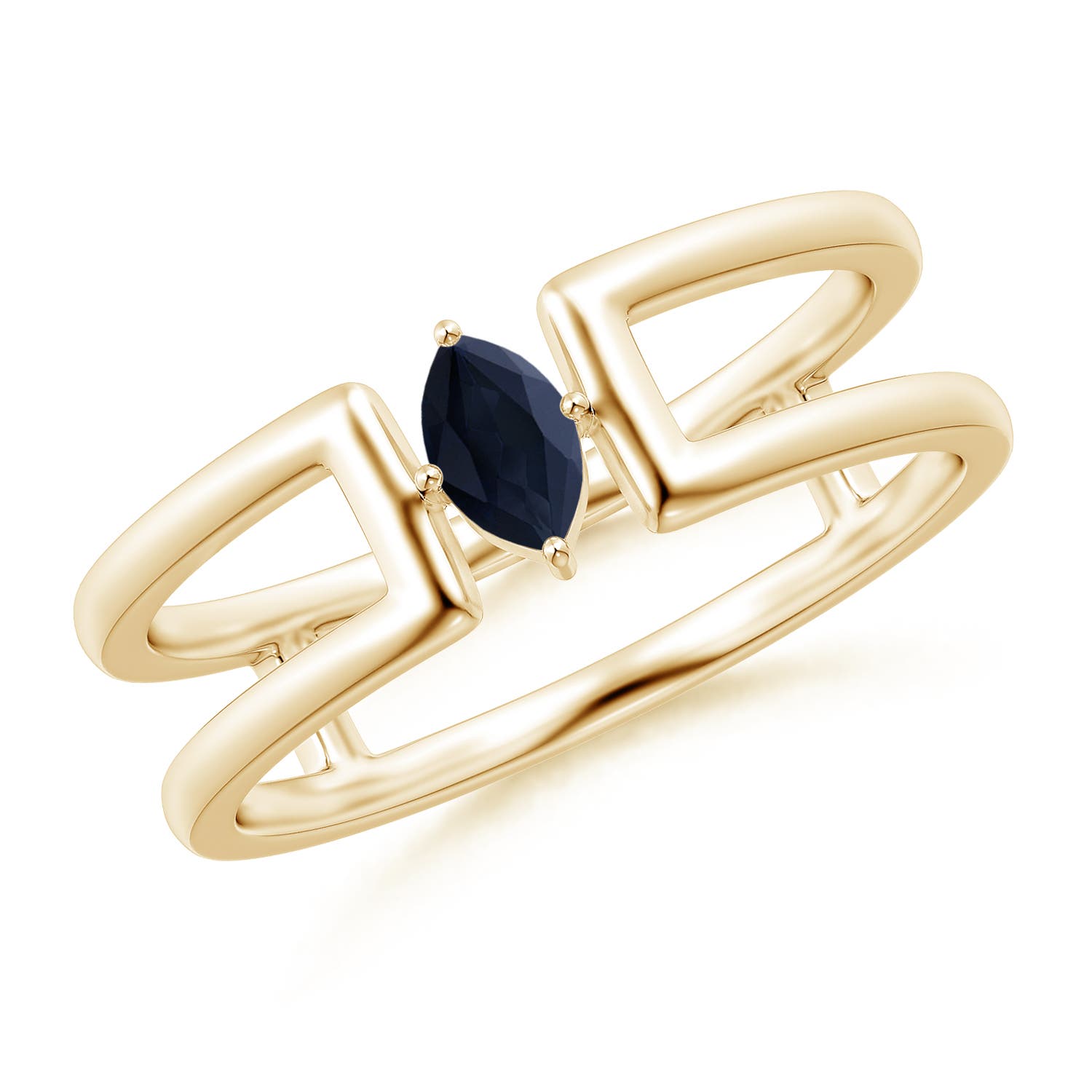 A - Blue Sapphire / 0.2 CT / 14 KT Yellow Gold