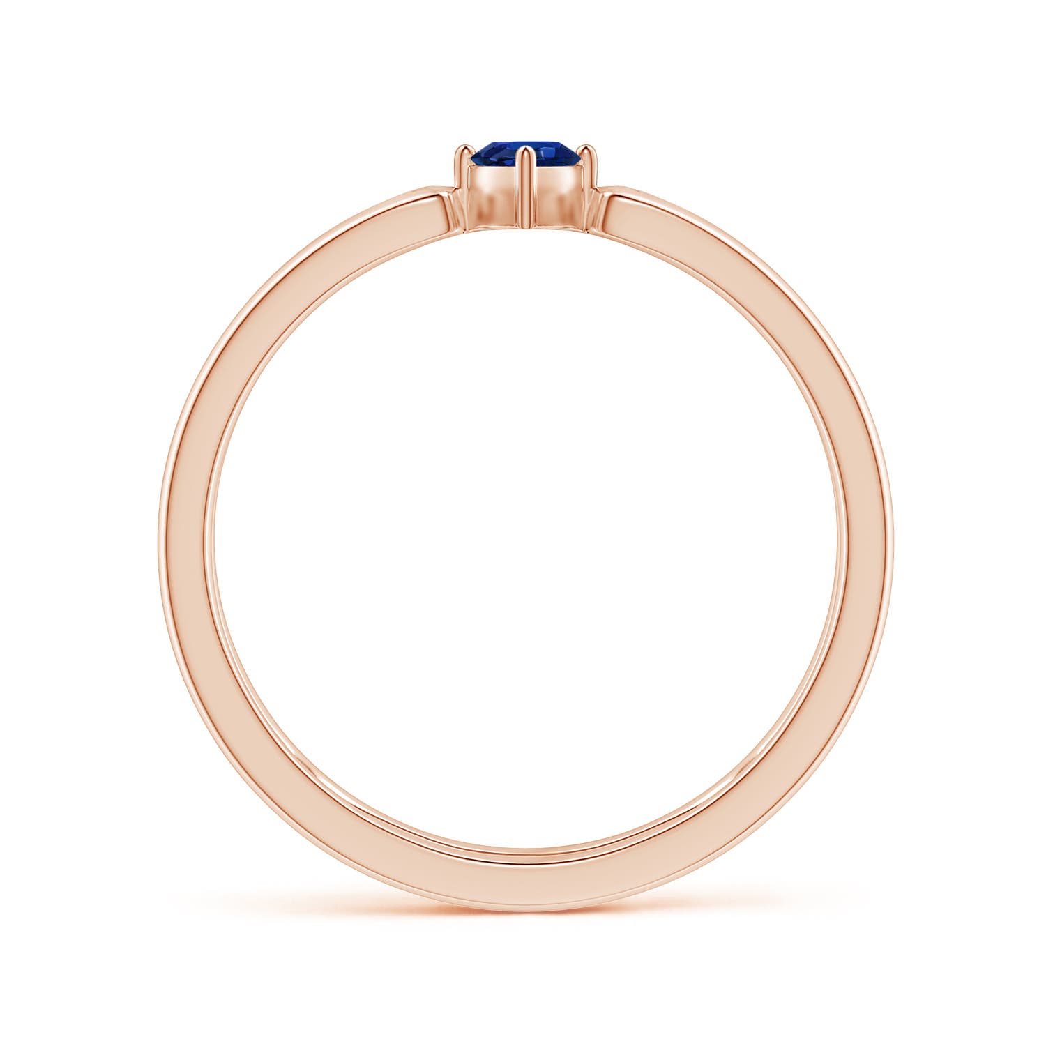 AA - Blue Sapphire / 0.2 CT / 14 KT Rose Gold