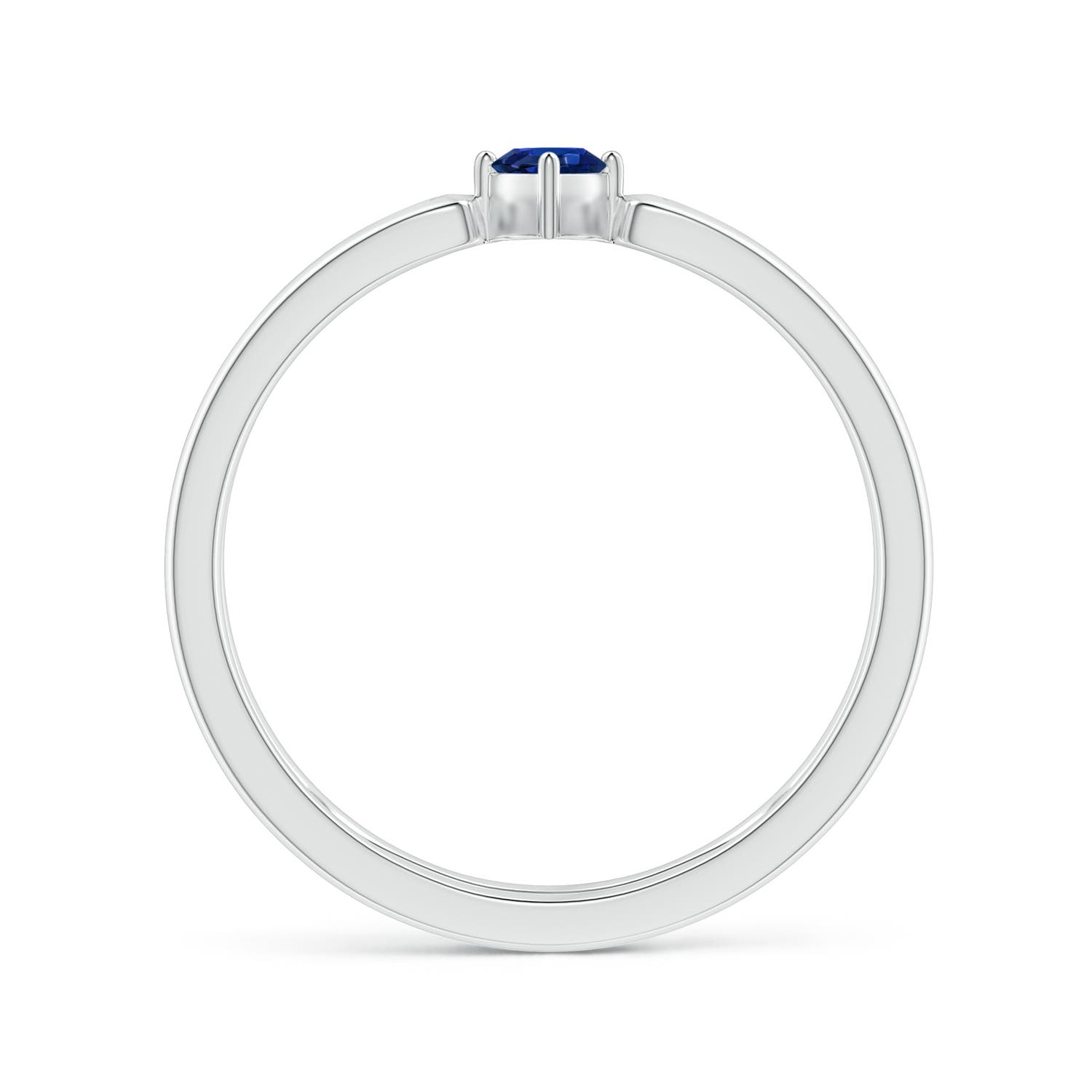 AA - Blue Sapphire / 0.2 CT / 14 KT White Gold