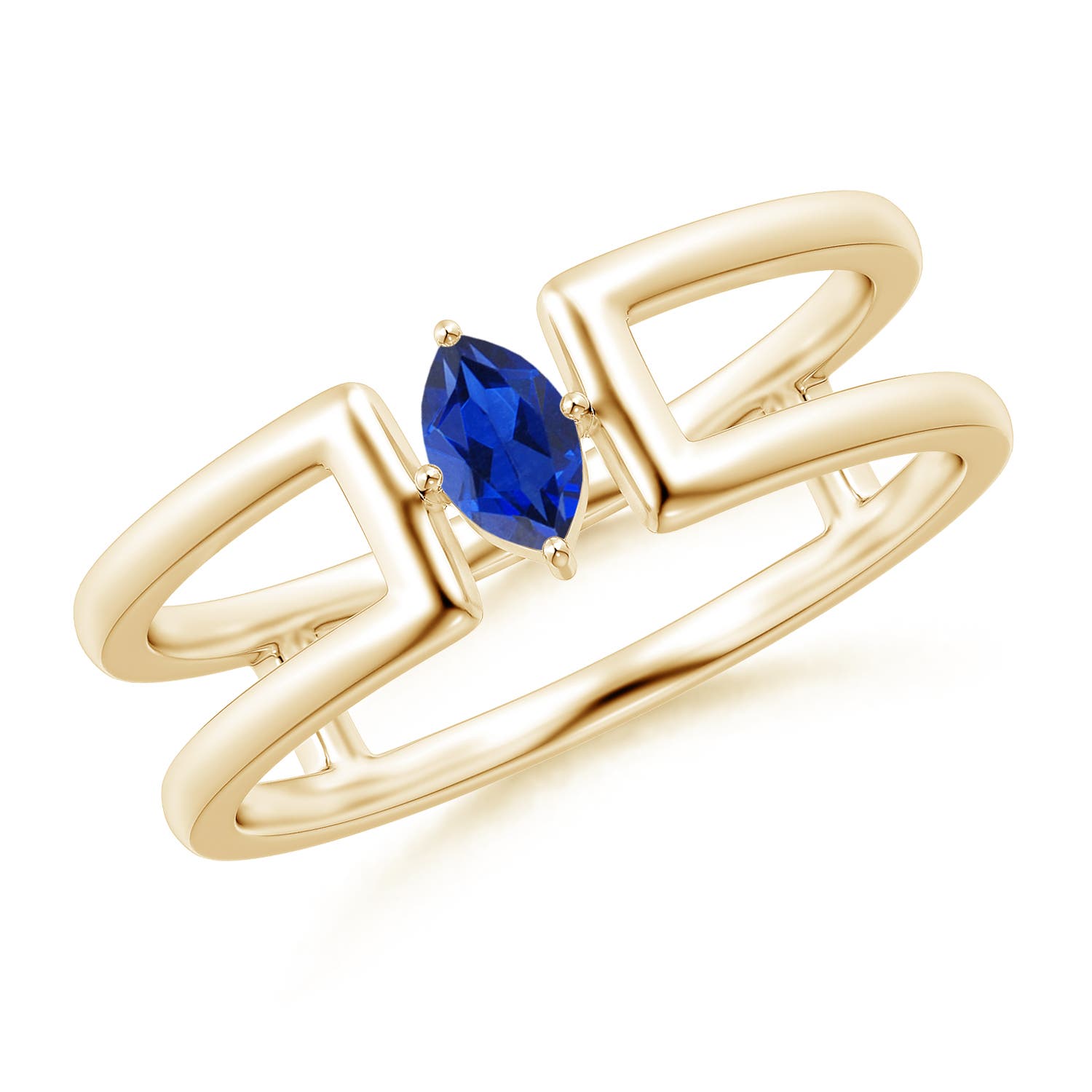 AAA - Blue Sapphire / 0.2 CT / 14 KT Yellow Gold