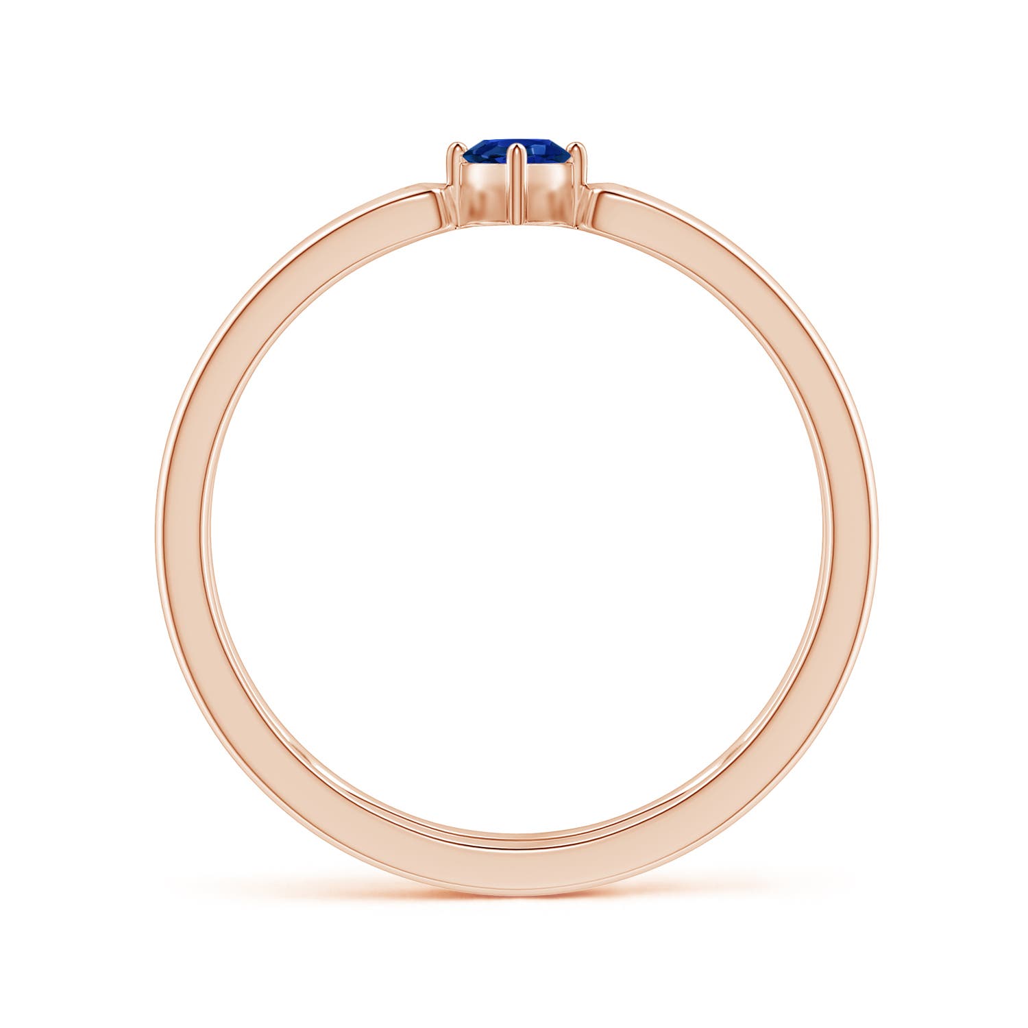 AAAA - Blue Sapphire / 0.2 CT / 14 KT Rose Gold