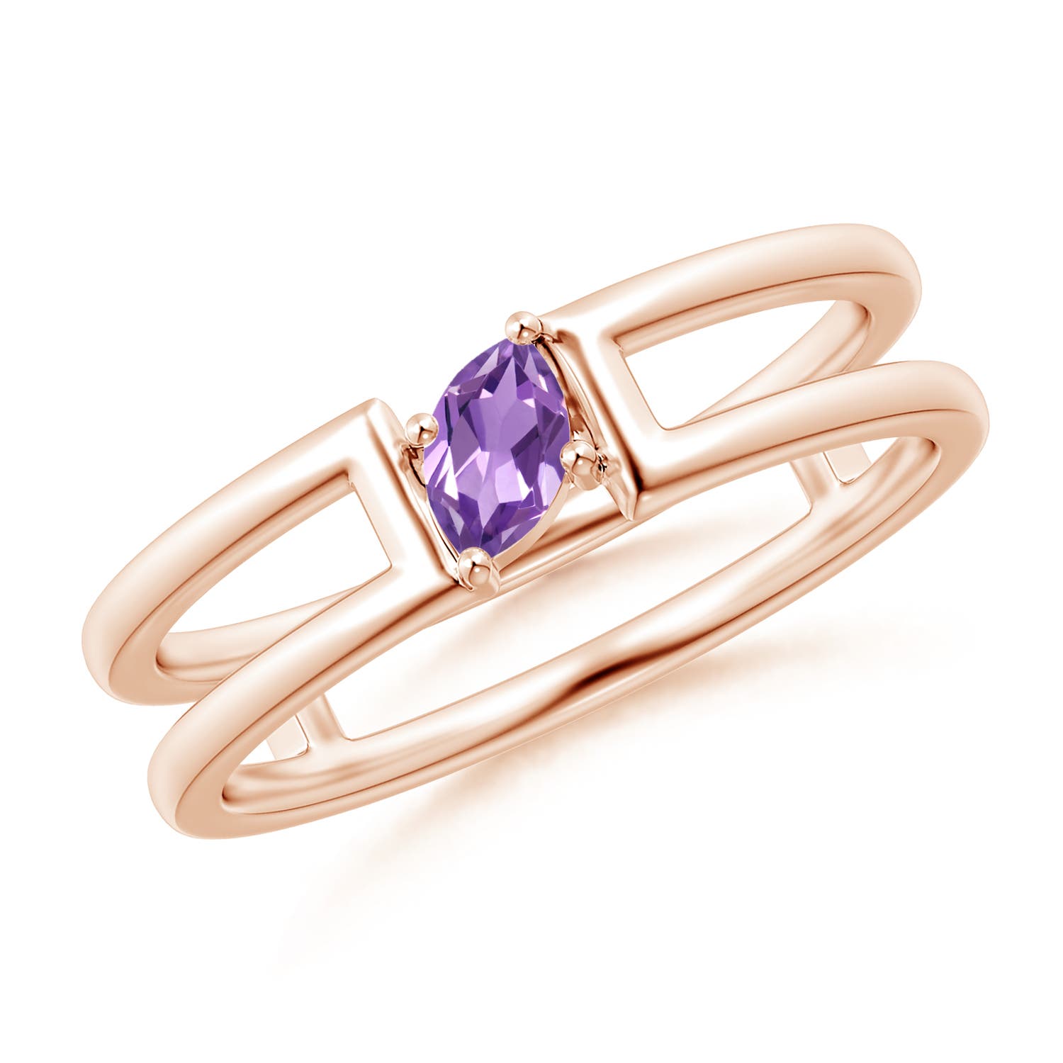 A - Amethyst / 0.13 CT / 14 KT Rose Gold