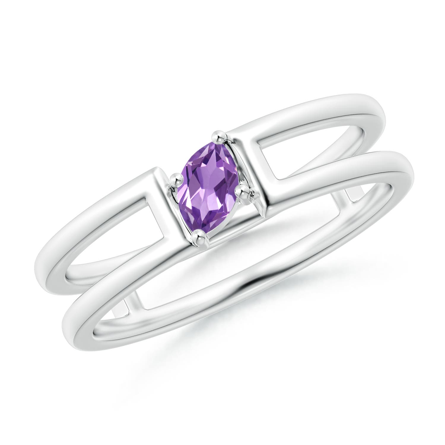 A - Amethyst / 0.13 CT / 14 KT White Gold