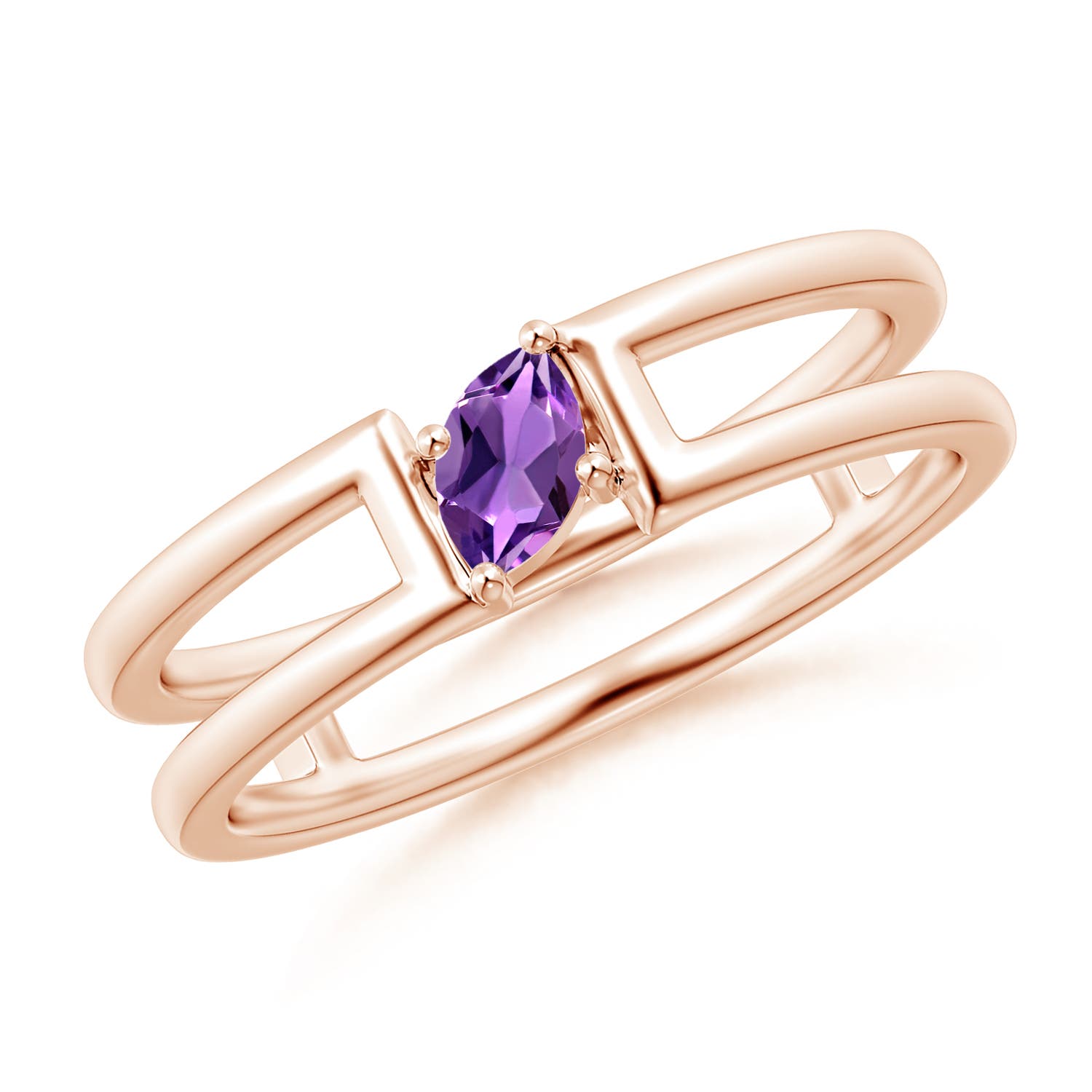 AAA - Amethyst / 0.13 CT / 14 KT Rose Gold