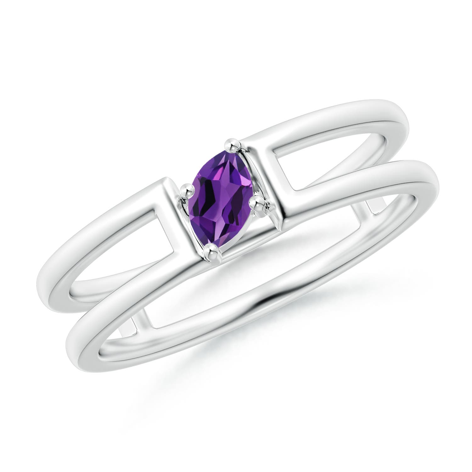 AAAA - Amethyst / 0.13 CT / 14 KT White Gold