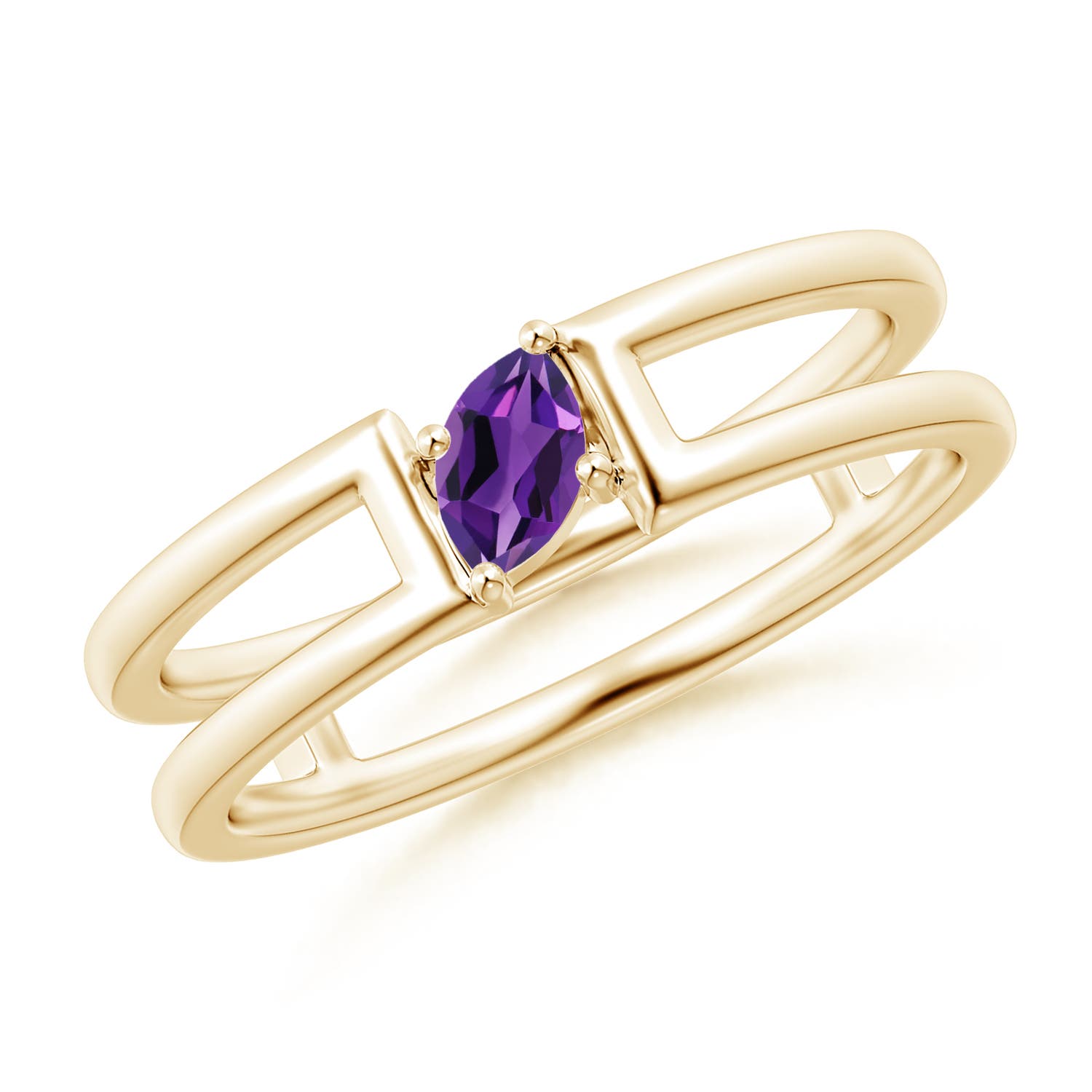 AAAA - Amethyst / 0.13 CT / 14 KT Yellow Gold