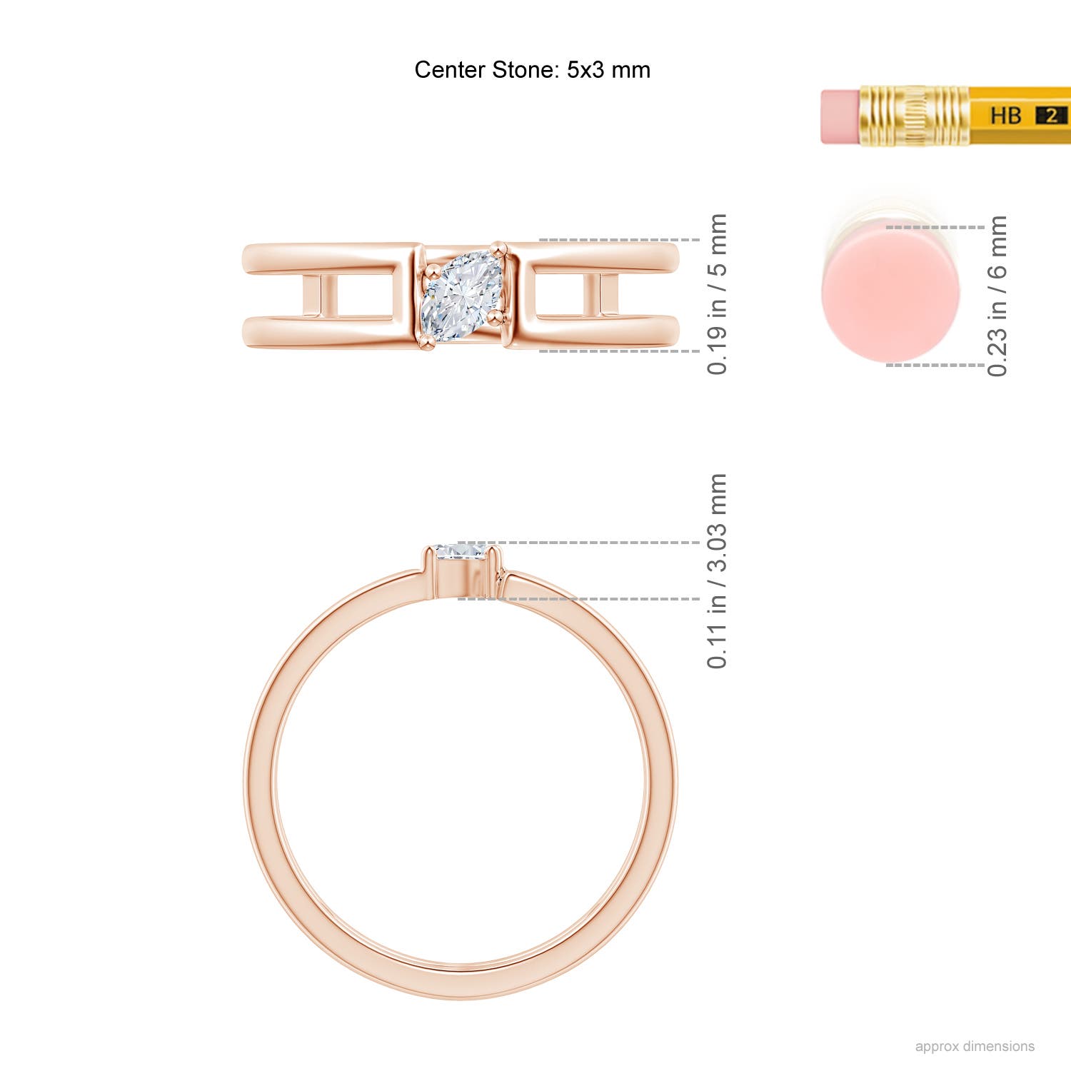 G, VS2 / 0.2 CT / 14 KT Rose Gold