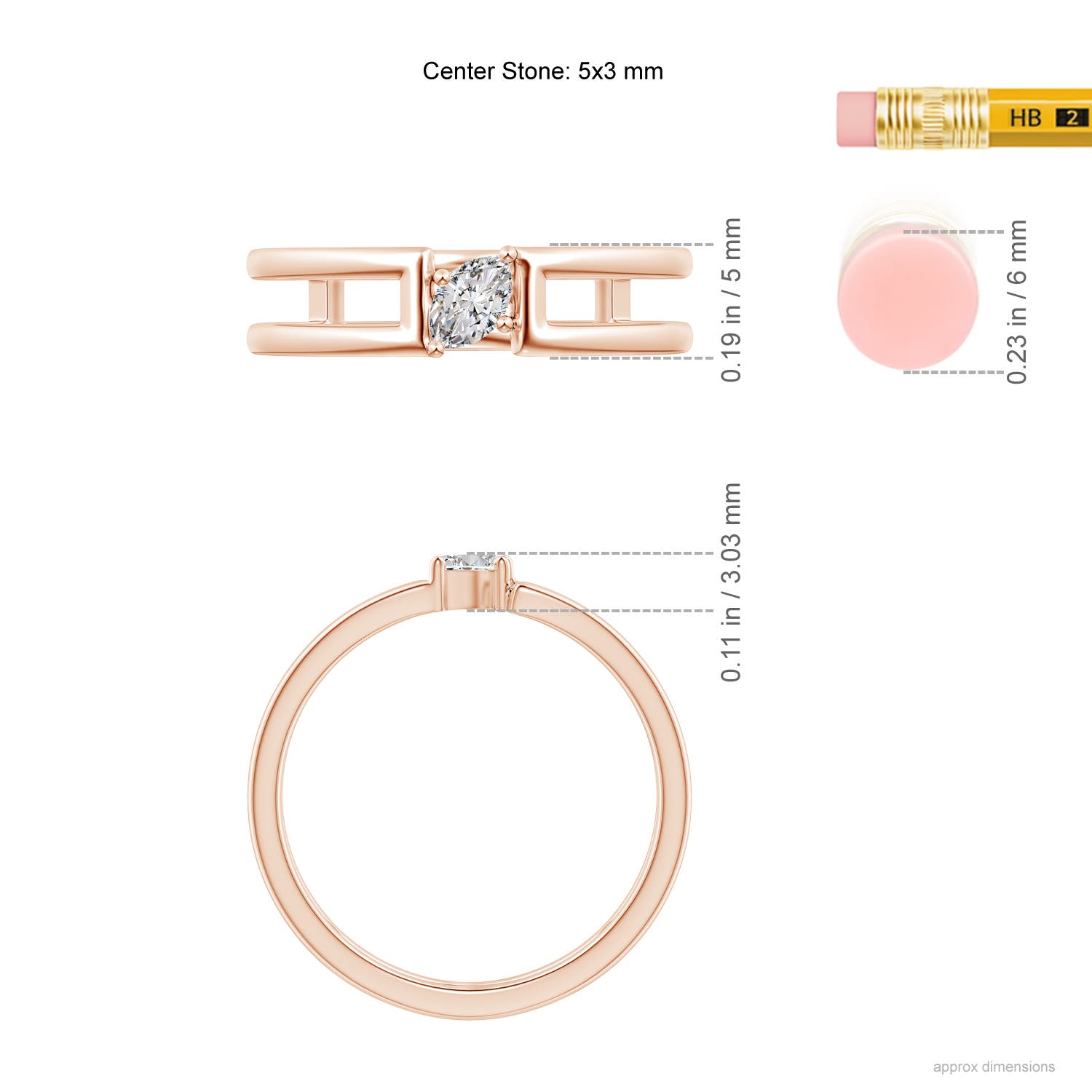 I-J, I1-I2 / 0.2 CT / 14 KT Rose Gold