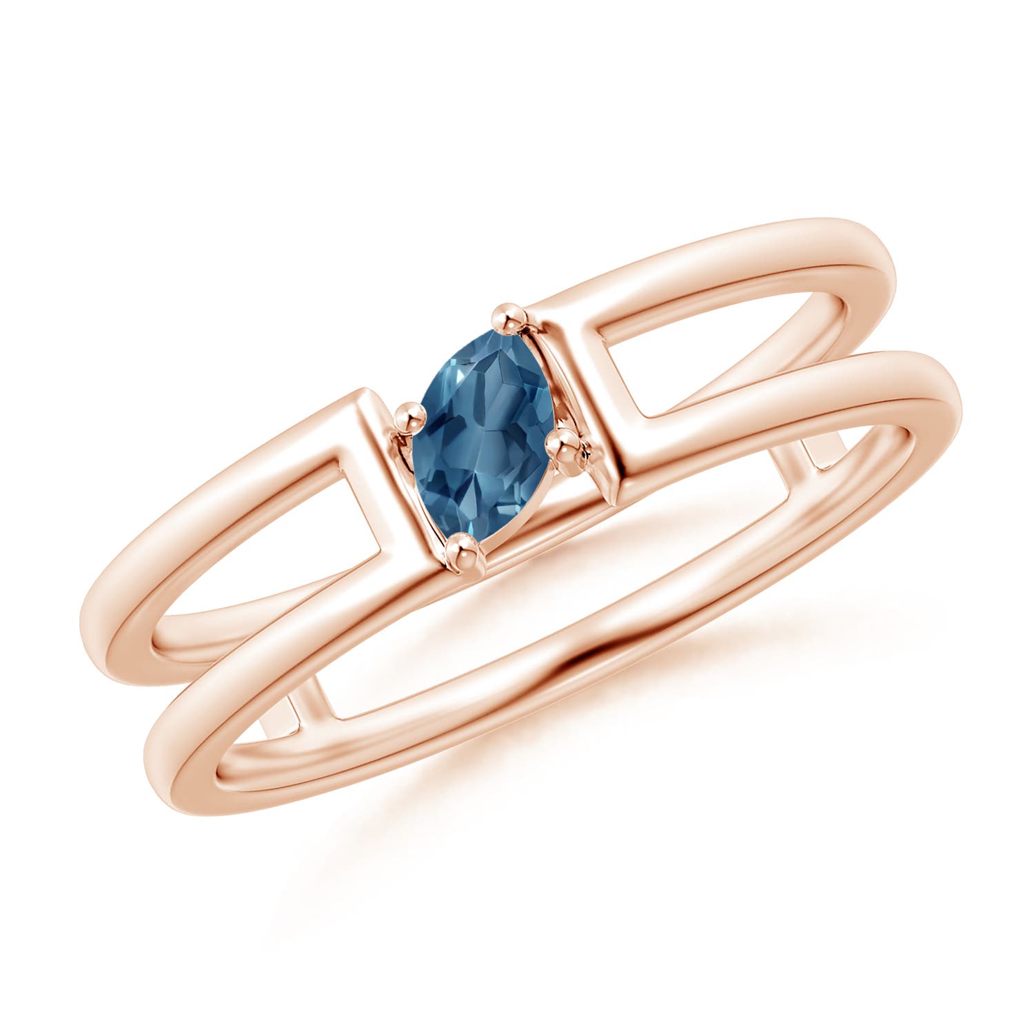 A - London Blue Topaz / 0.17 CT / 14 KT Rose Gold