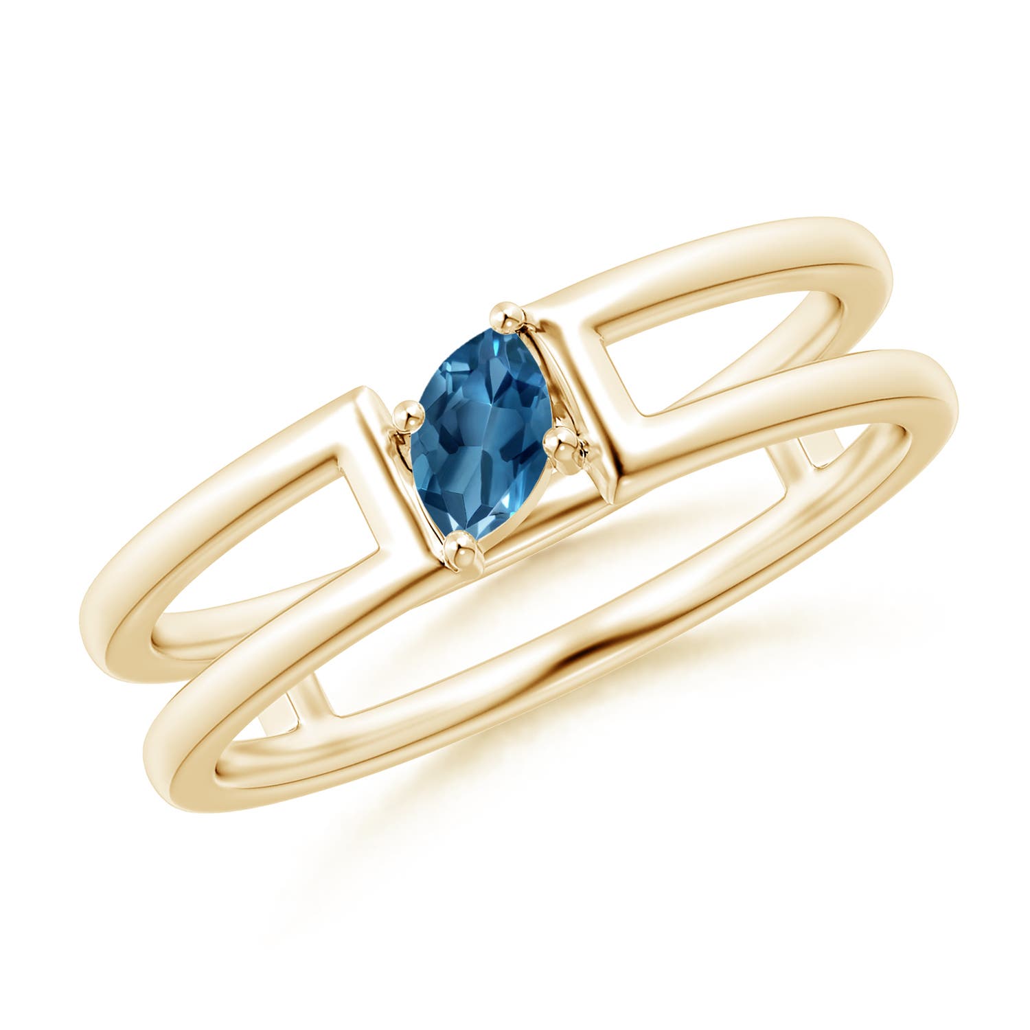 AA - London Blue Topaz / 0.17 CT / 14 KT Yellow Gold